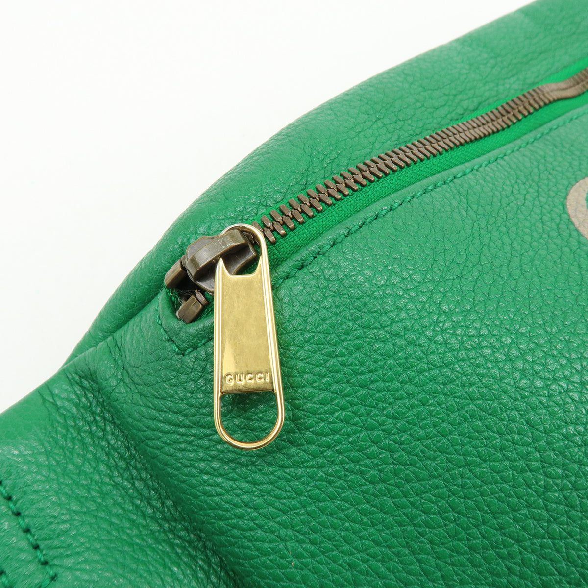 GUCCI Sherry Vintage Logo Leather Waist Bag Body Bag Green Red 493869