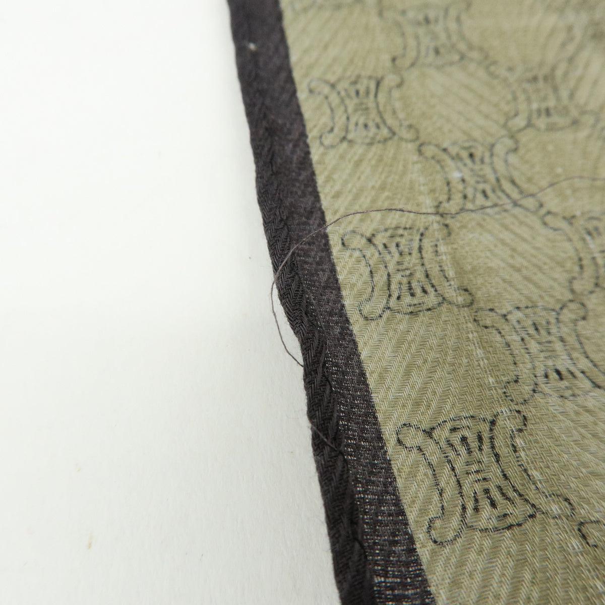 CELINE Macadam Lot of 2 Cotton 100% Scarf Handkerchief Brown Khaki