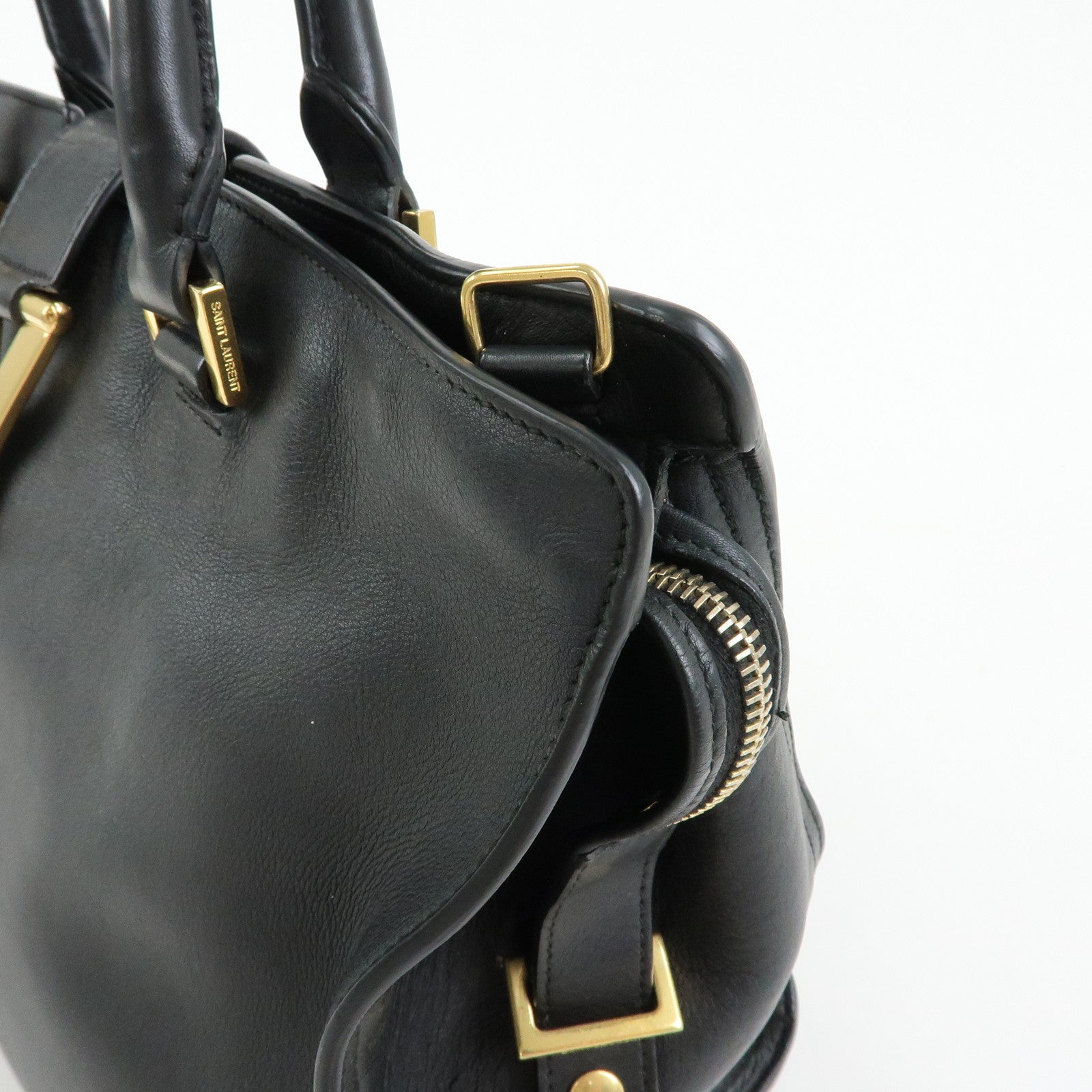SAINT LAURENT PARIS Petit Cabas Y Line Leather 2WayBag Black 311210