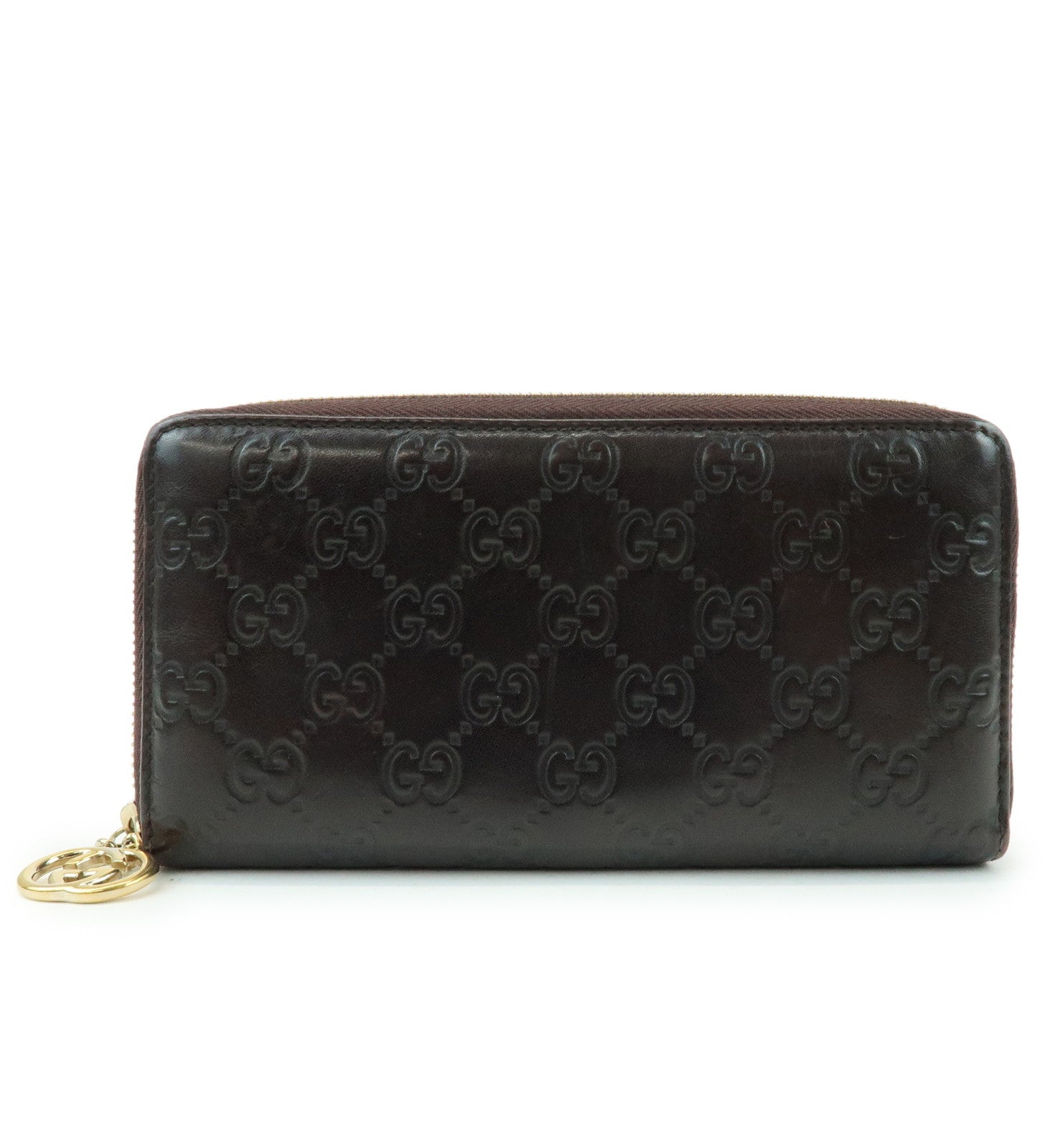 GUCCI Interlocking G Guccissima Leather Round Zippy Long Wallet