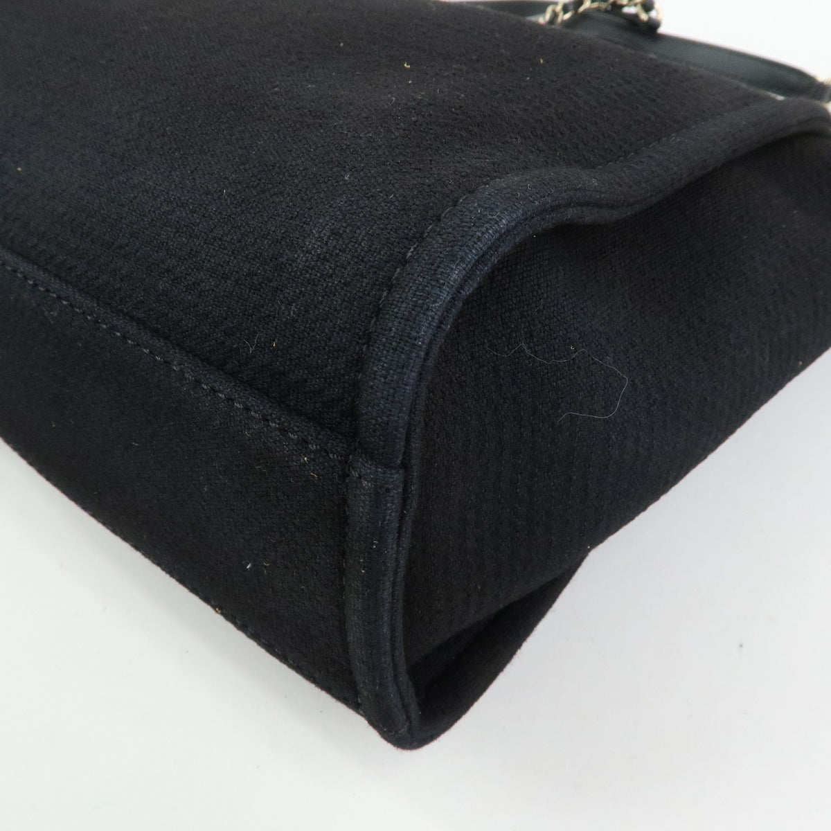 CHANEL Deauville Tote MM 2WAY Hand Bag Shoulder Bag Black A57069