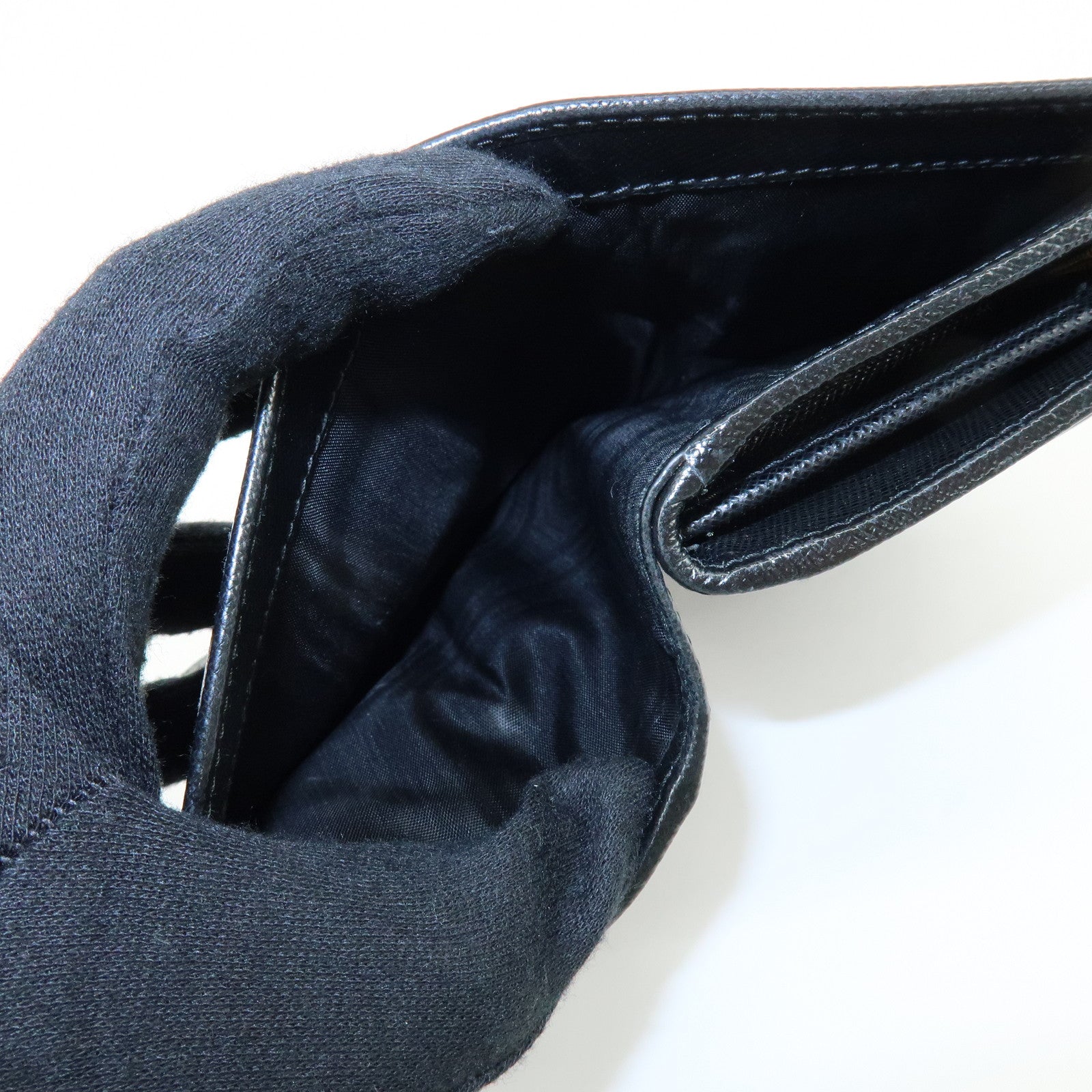 PRADA Saffiano Leather Compact Bi-fold Wallet Black 1ML225