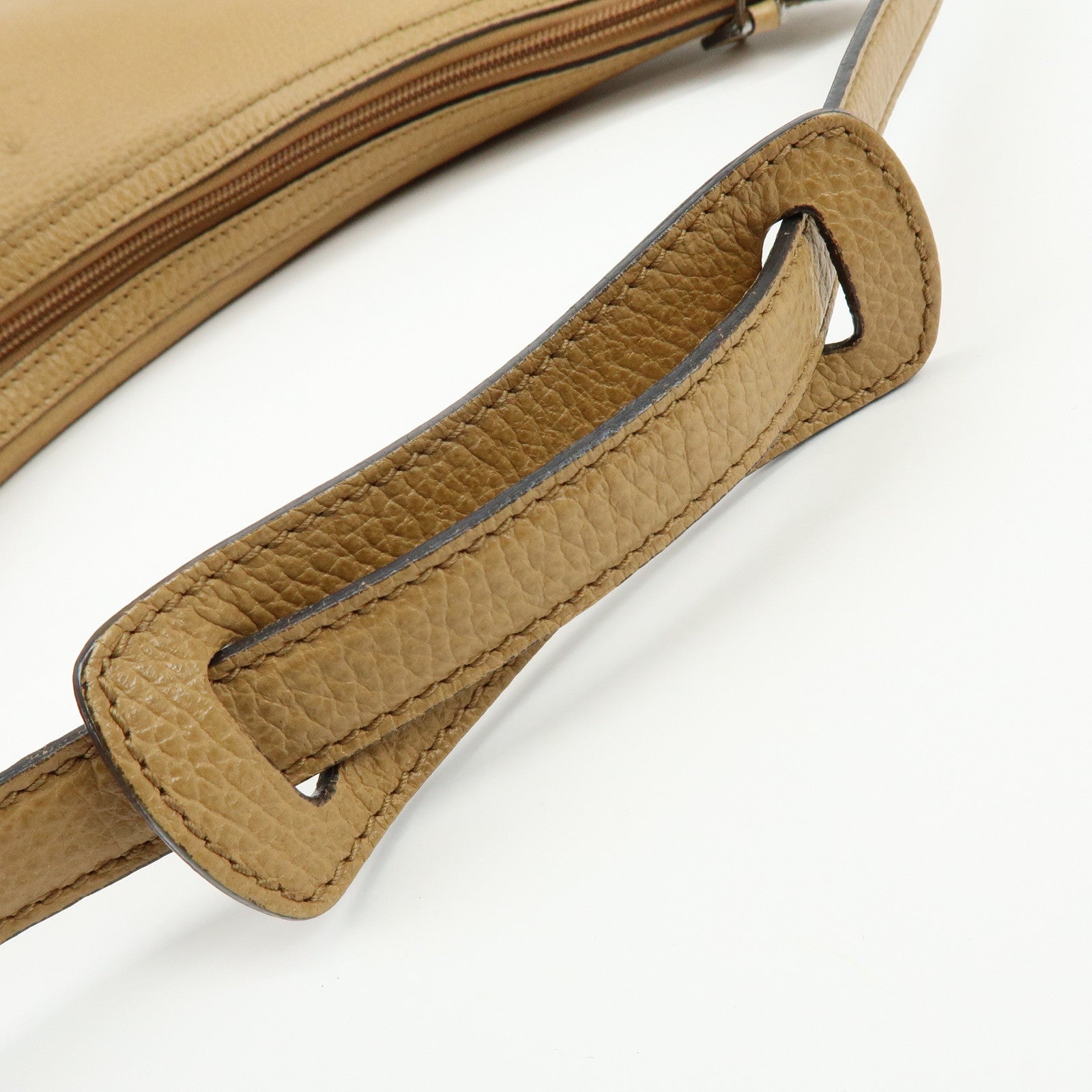 GUCCI Sherry Leather Shoulder Bag Hand Bag Beige 293596