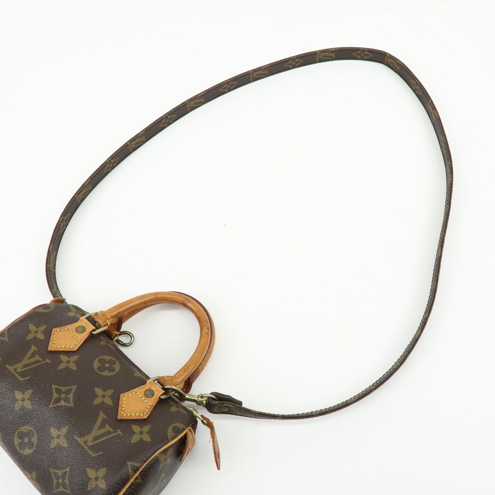 Louis Vuitton Monogram Canvas Mini Speedy Hand Bag & Strap M41534