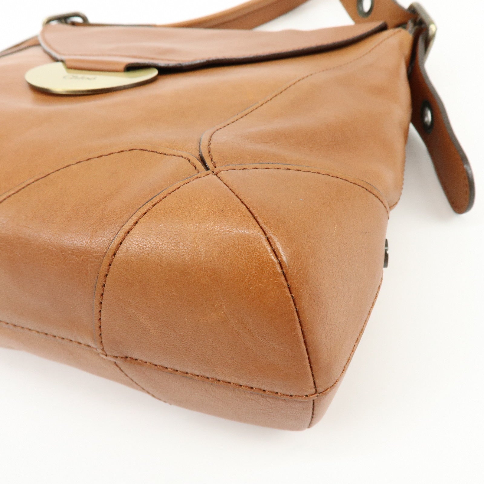 Chloe Eloise Leather Shoulder Bag Crossbody Bag  Brown