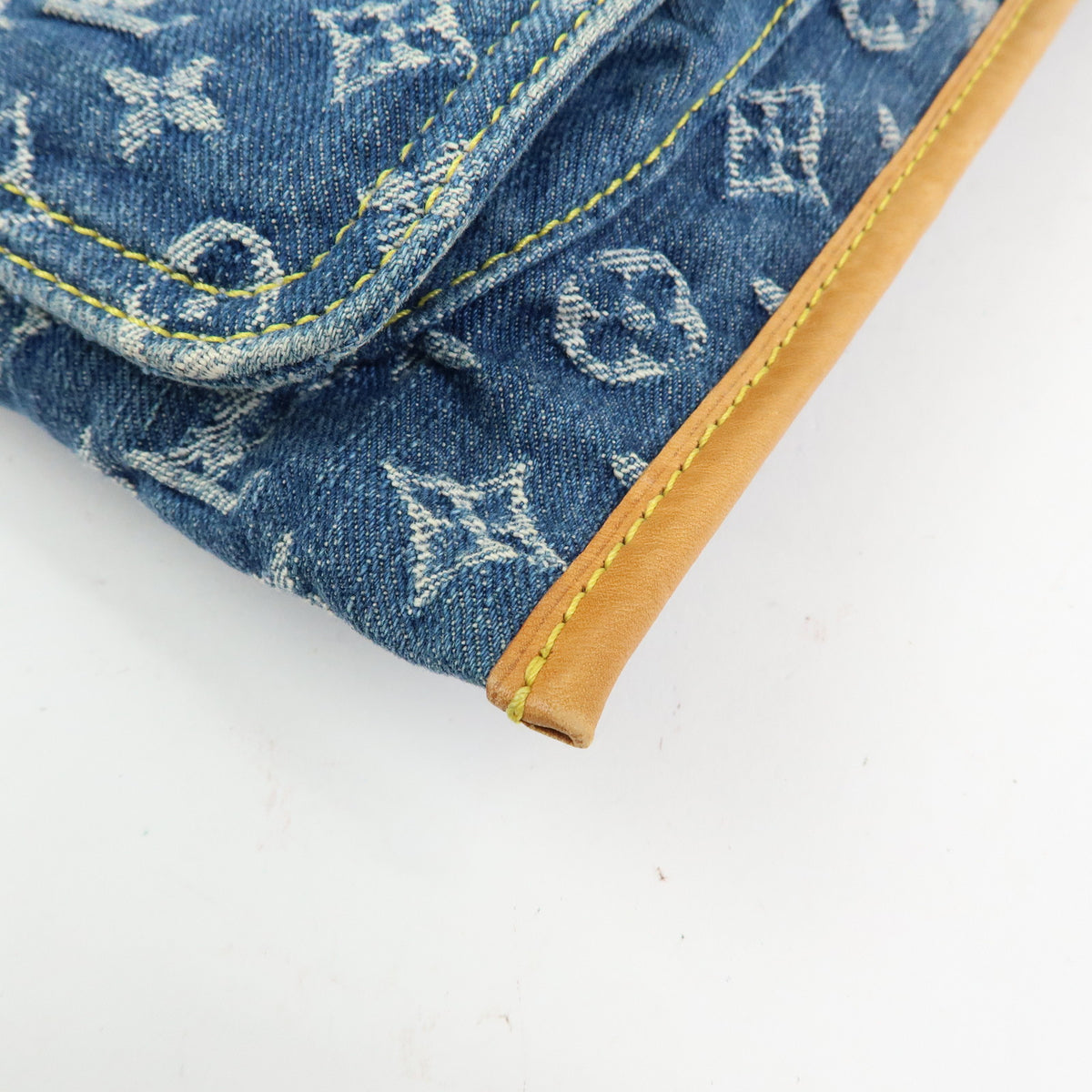 Louis Vuitton Monogram Denim Flat Shopper Tote Bag Blue M95018