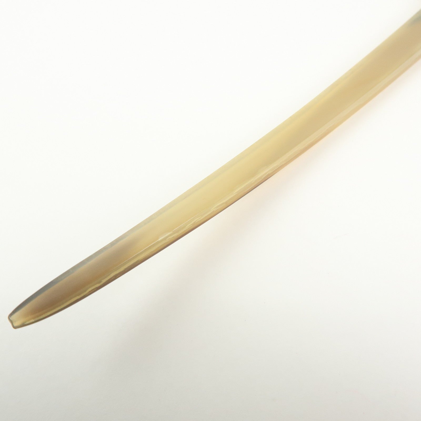 Hermes Rocaille Buffalo Horn Hair Stick Pin H Logo Beige Brown