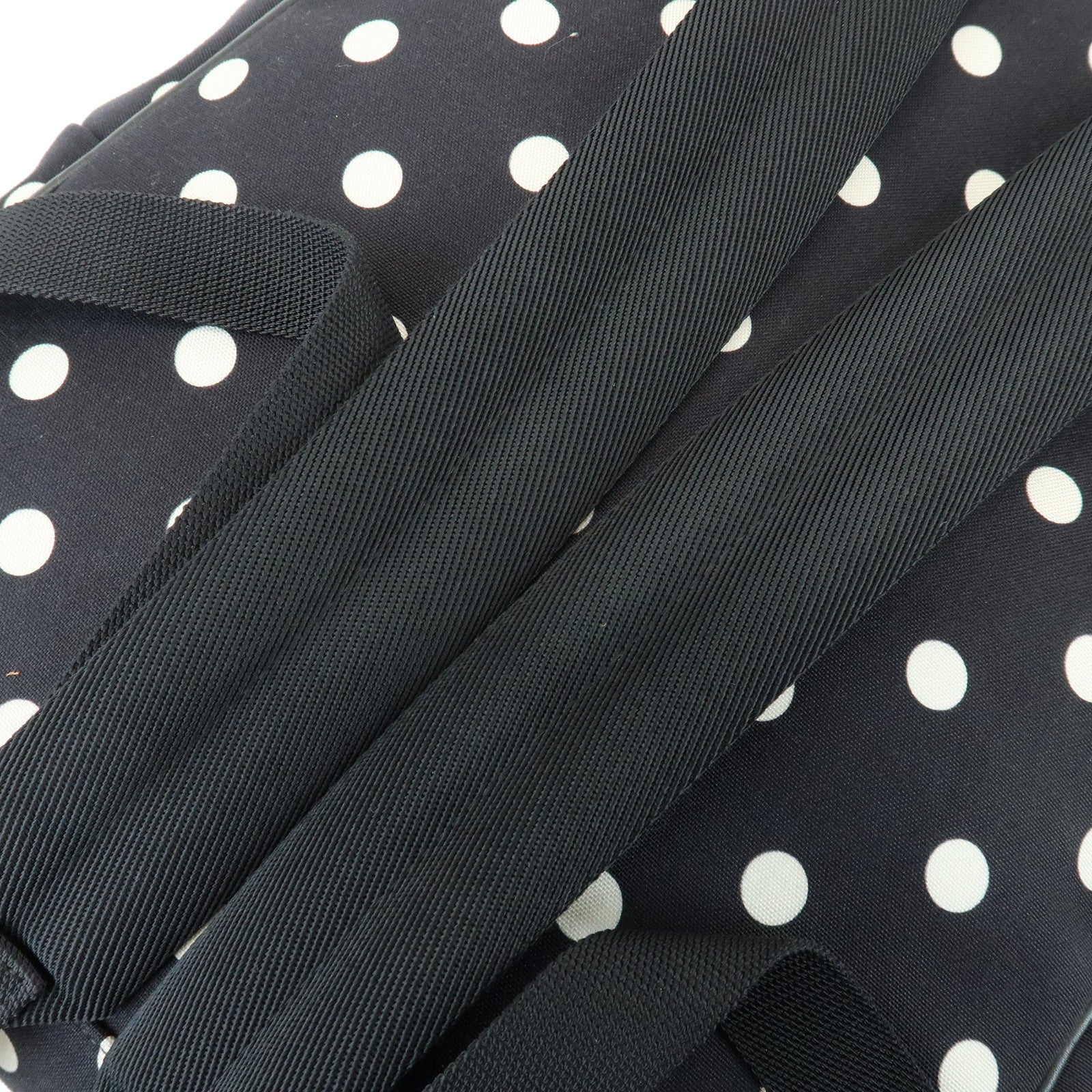 SAINT LAURENT PARIS City Canvas Backpack Rucksack Polka Dot Black White