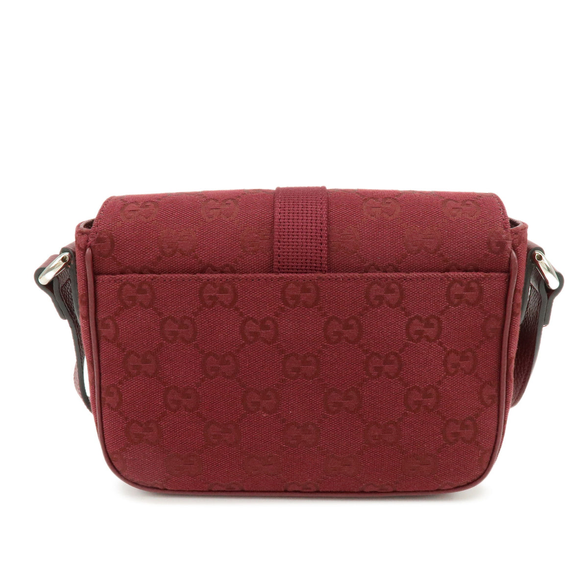 GUCCI Sherry GG Canvas Leather Shoulder Crossbody Bag Bordeaux 802100
