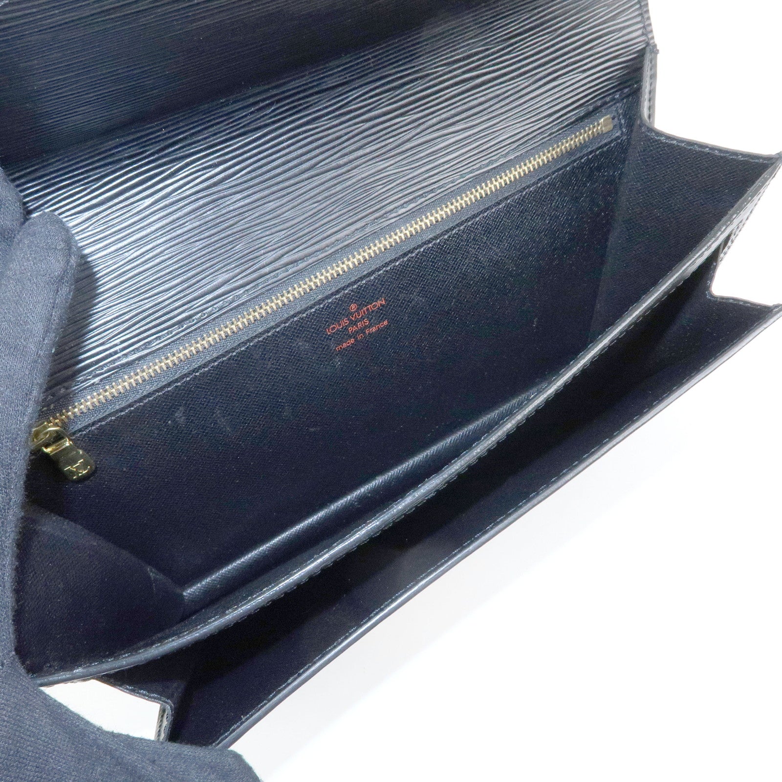 Louis Vuitton Epi Sellier Dragonne Leather Clutch Bag Noir Black M52612