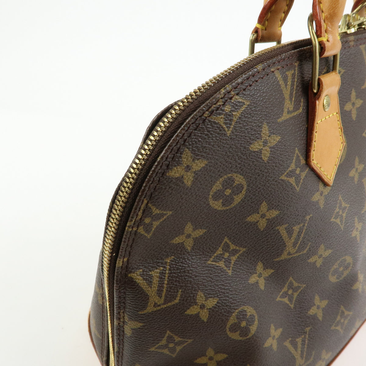 Louis Vuitton Monogram Alma PM Canvas Leather Hand Bag Brown M51130