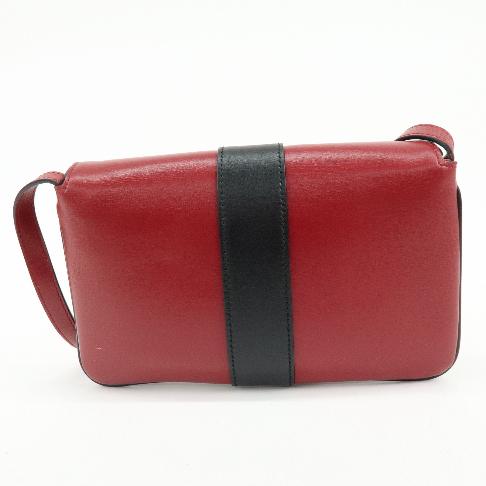 GUCCI Double G Arli Leather Shoulder Bag Crossbody Bag Red 550129