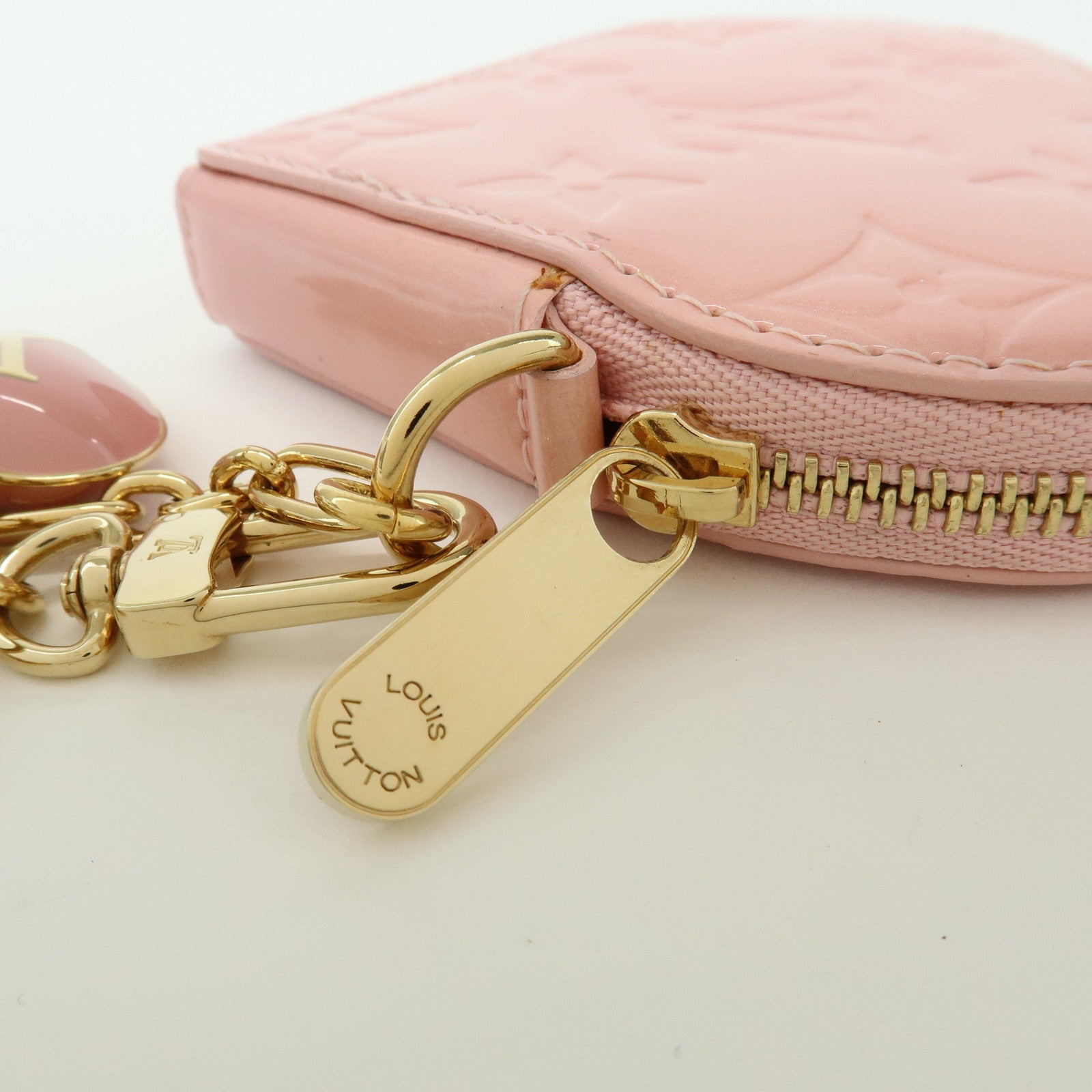Louis Vuitton Monogram Vernis Porte Monnaie Coeur Coin Case Pink M91431