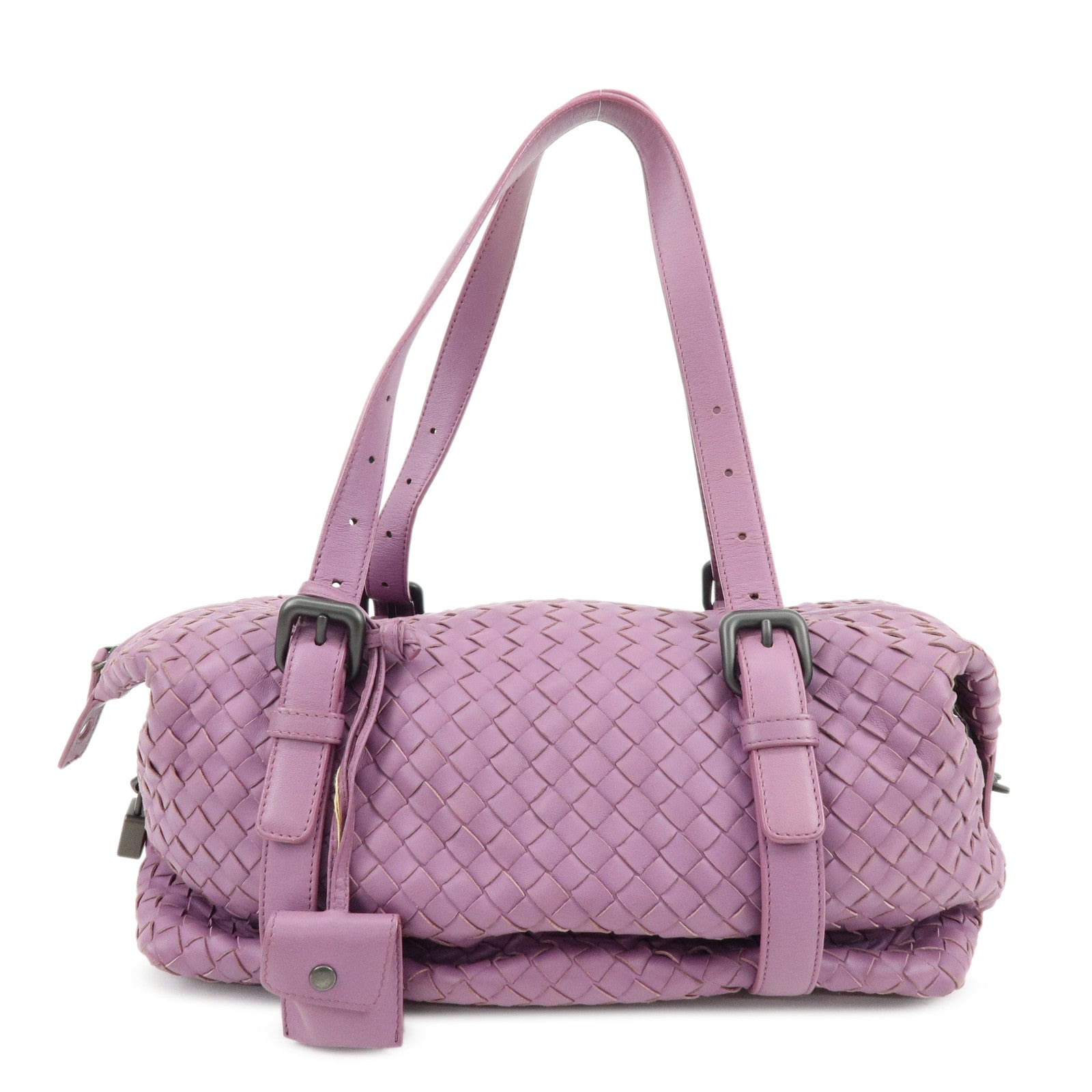 BOTTEGA VENETA Intrecciato Leather Shoulder Bag Hand Bag Purple