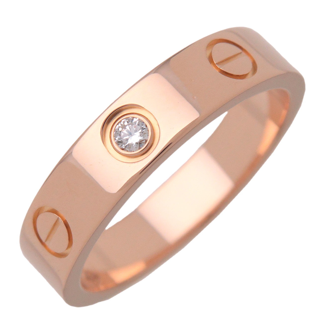 Cartier Mini Love 1P Diamond Ring K18 750PG #49 US5 EU49 HK10
