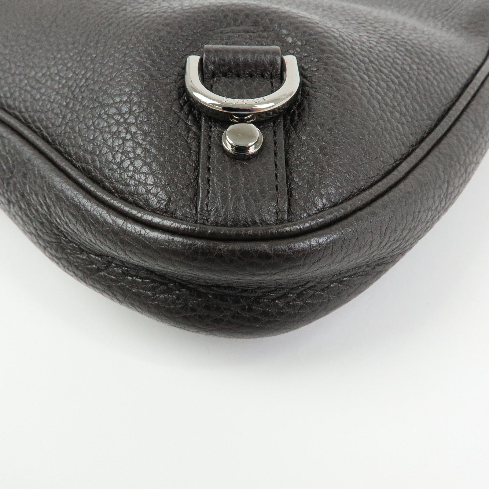 GUCCI Abbey Leather Shoulder Bag Hand Bag Black Silver 268637