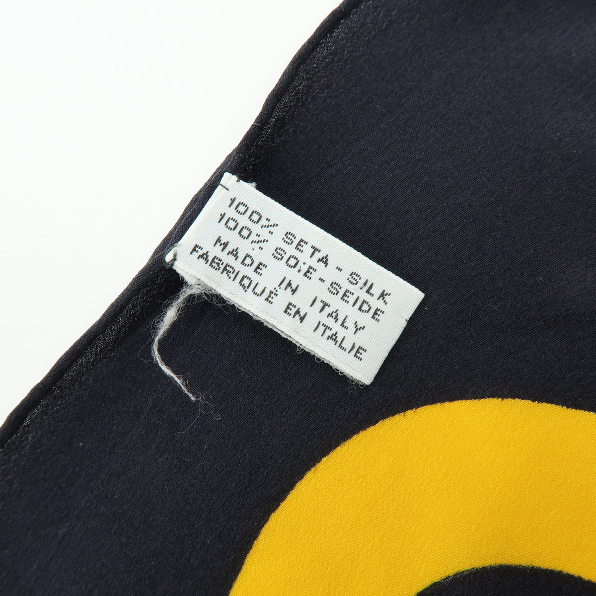 CHANEL Logo Silk 100% Scarf Black Multicolor