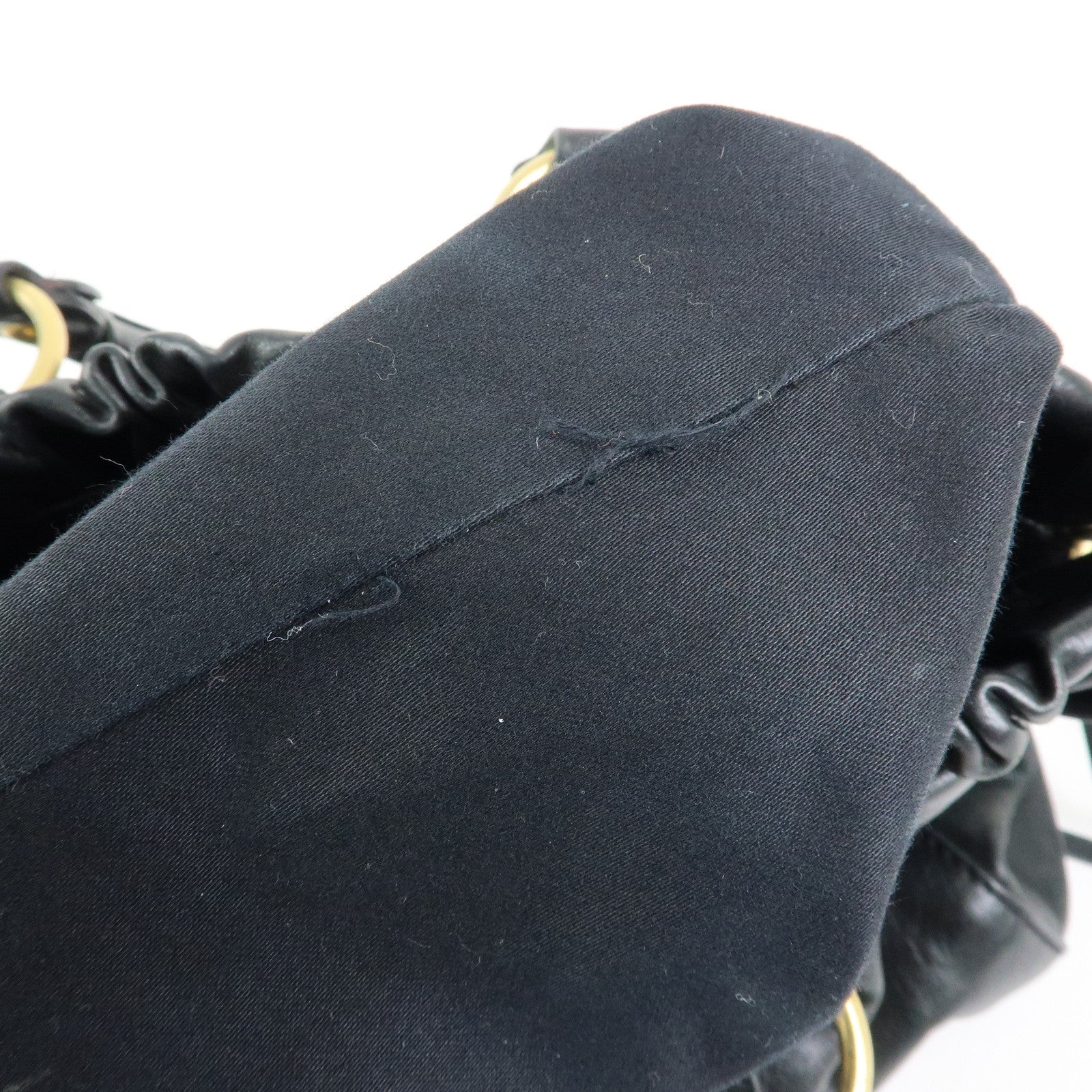MIU MIU Vitello Lux Leather 2Way Bag Hand Bag Shoulder Bag Black
