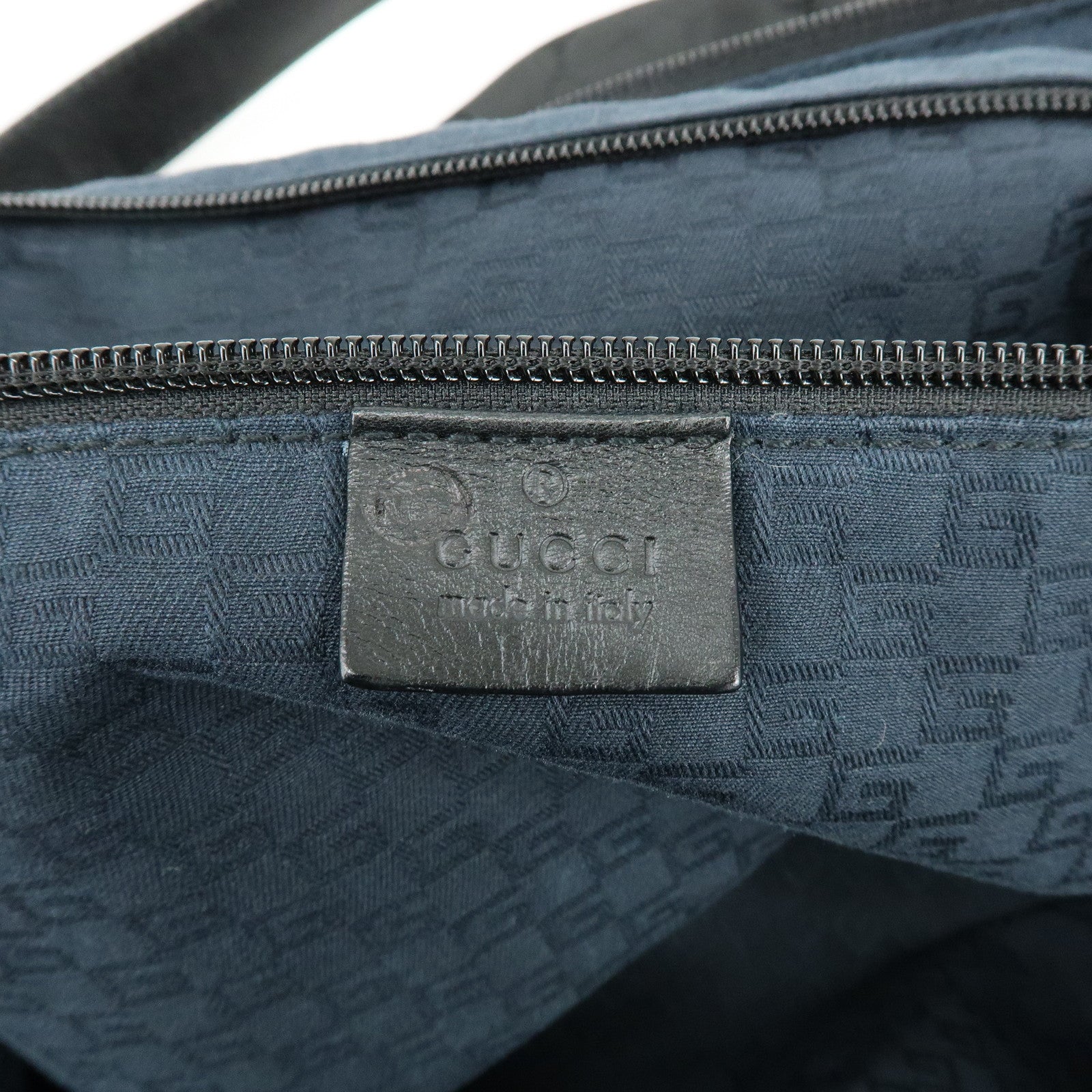 GUCCI GG Monogram Nylon Leather Boston Bag Travel Bag Black 105669