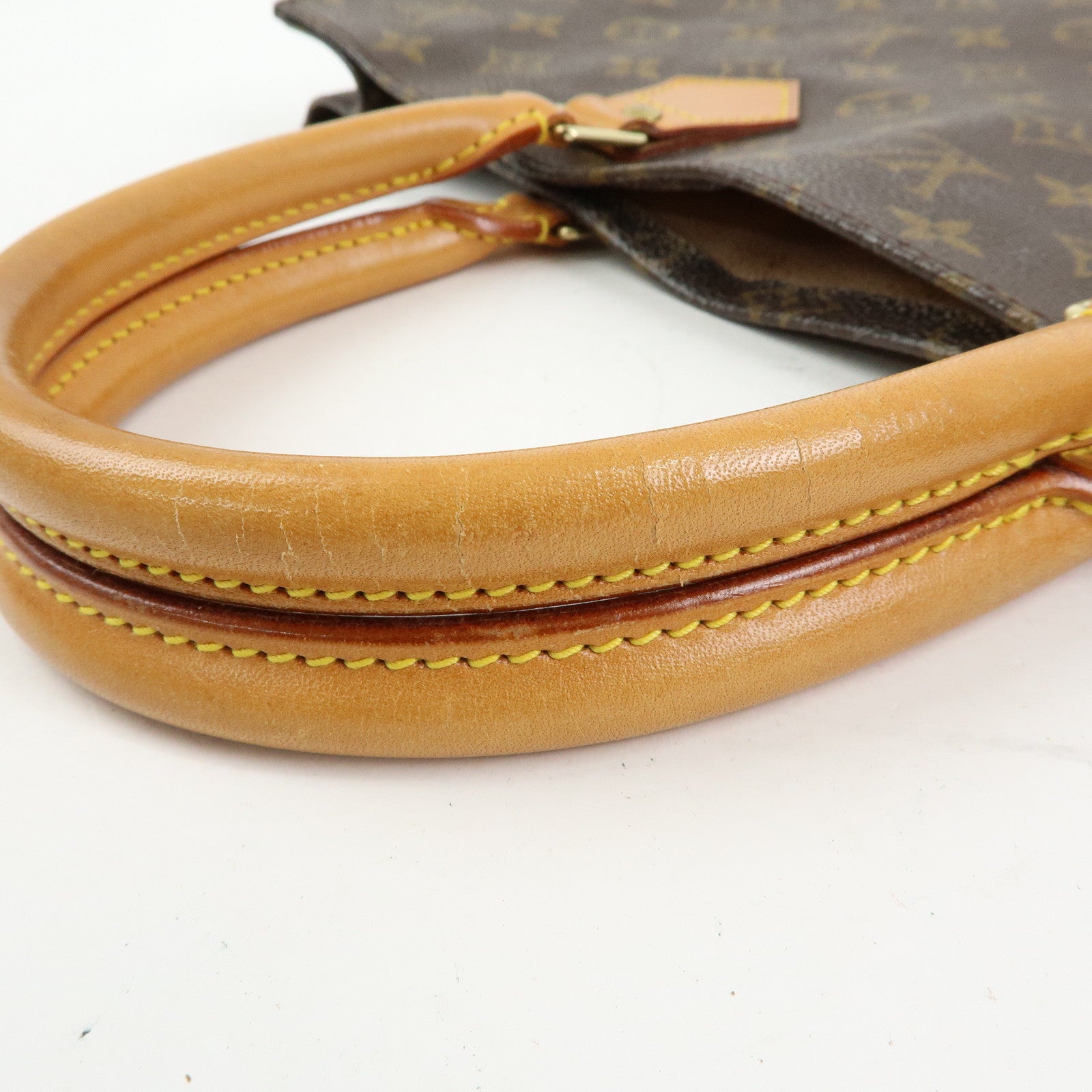 Louis Vuitton Monogram Sac Plat Tote Bag Hand Bag Brown M51140