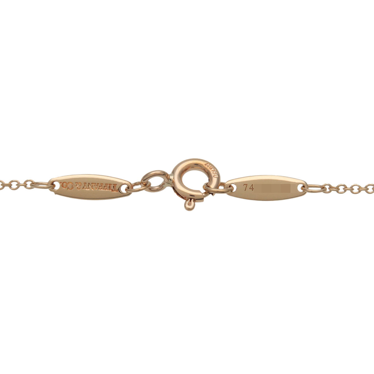 Tiffany & Co By The Yard 1P Diamond Necklace 0.19ct K18YG Yellow Gold