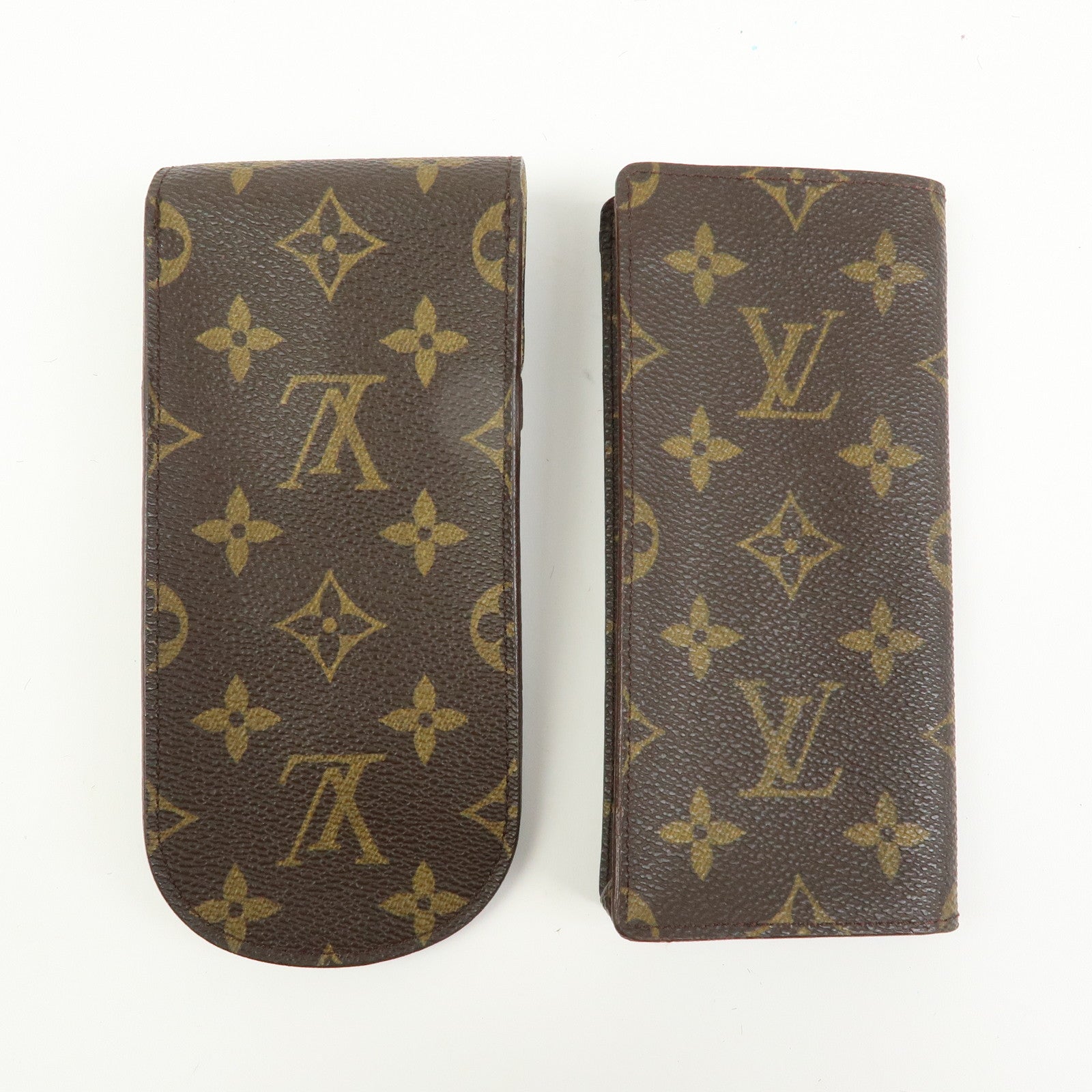 Louis Vuitton Monogram Set of 2 Glasses Case Brown M62962 M62970