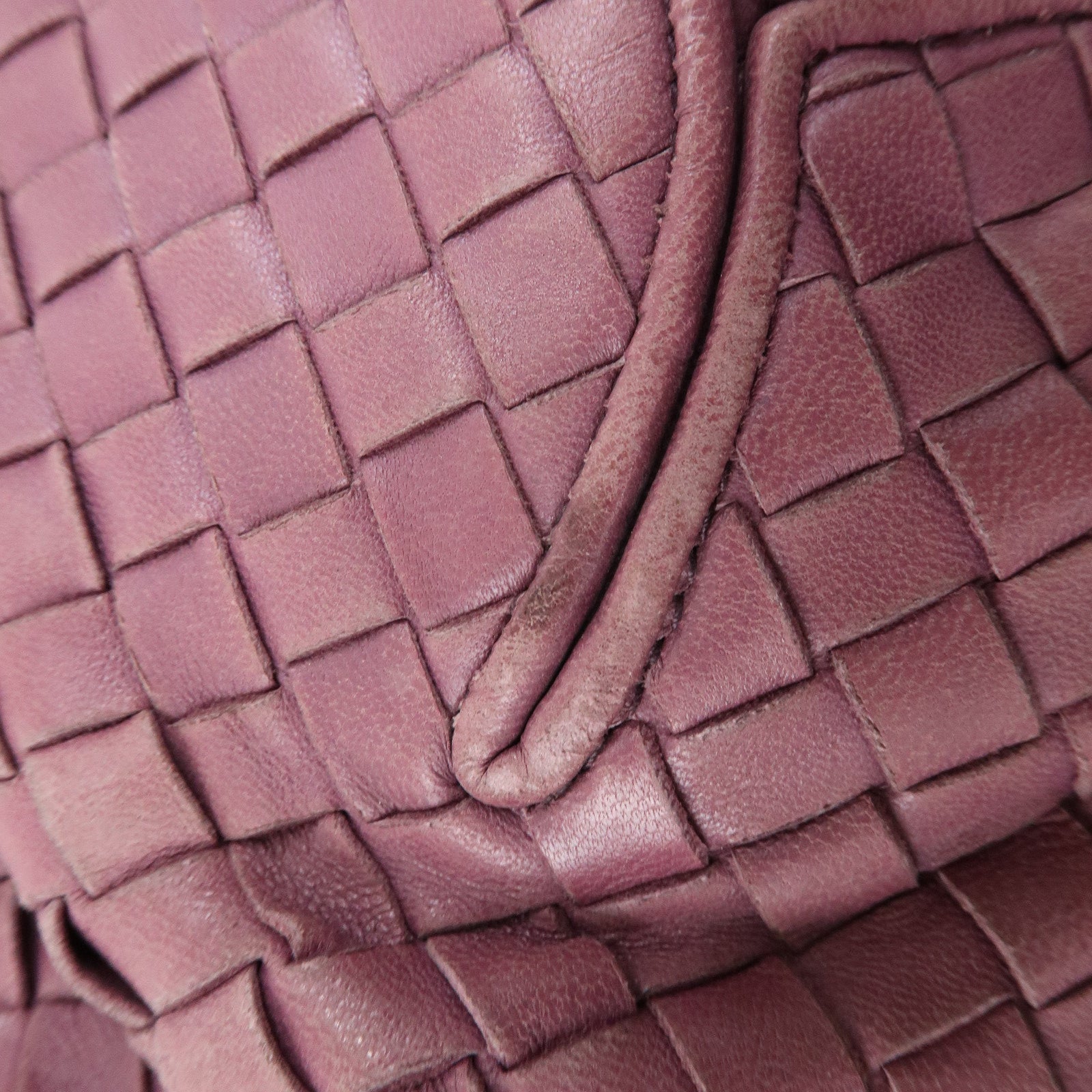 BOTTEGA VENETA Intrecciato Leathe Shoulder Bag Hand Bag Purple 145552