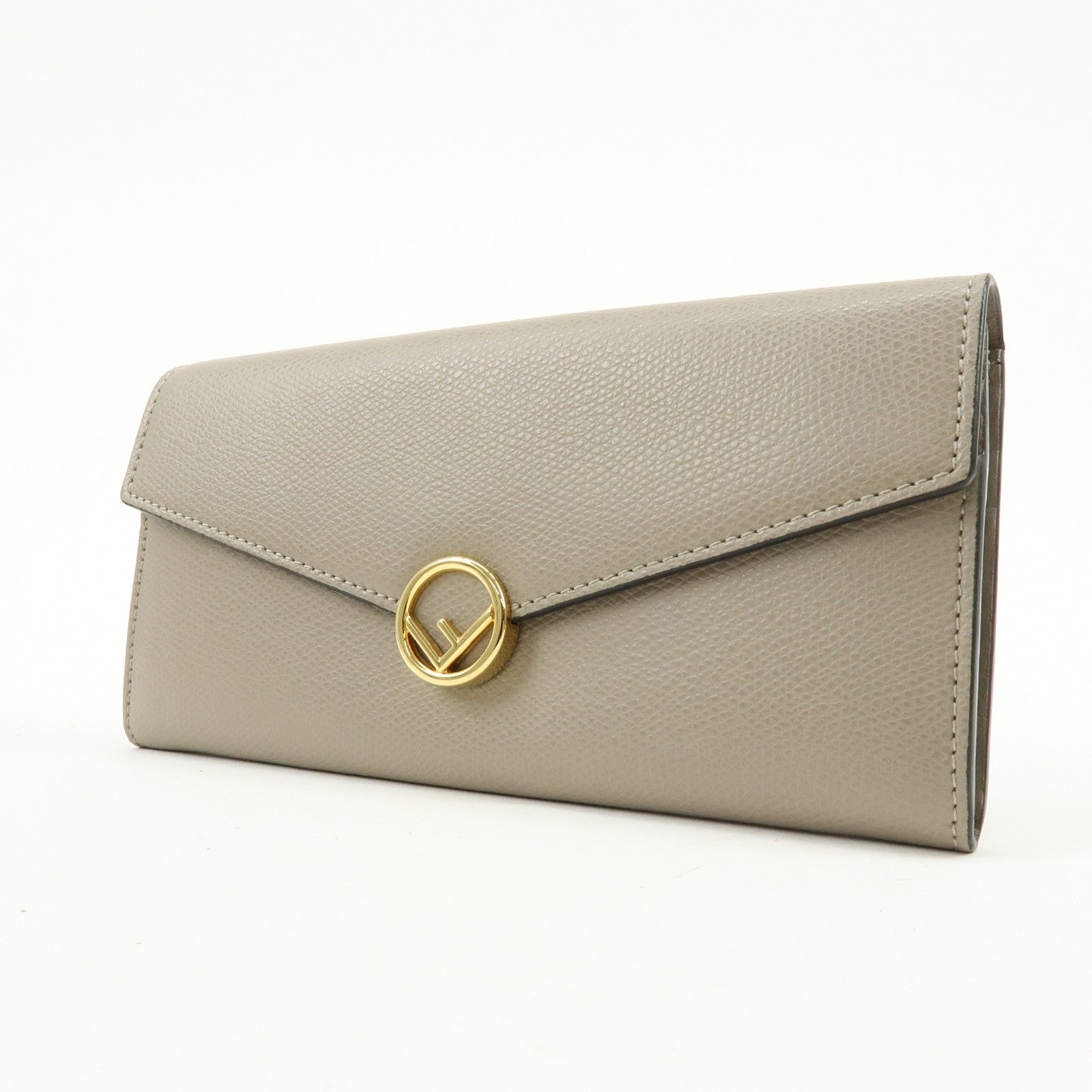 FENDI F is Fendi Leather Continental Long Wallet Beige 8M0251