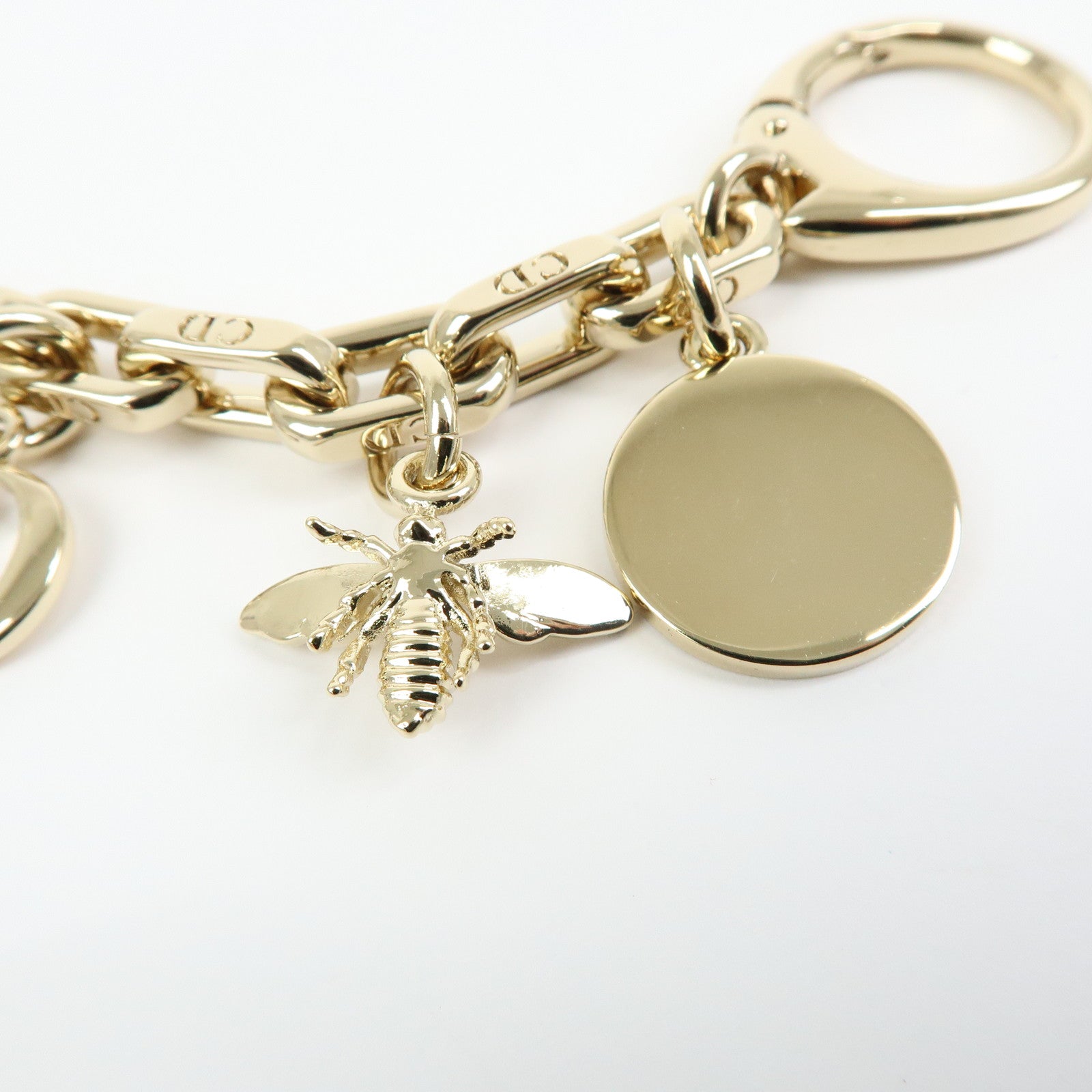 Christian Dior Logo S30 Montaigne Bee Star Metal Bag Charm Gold