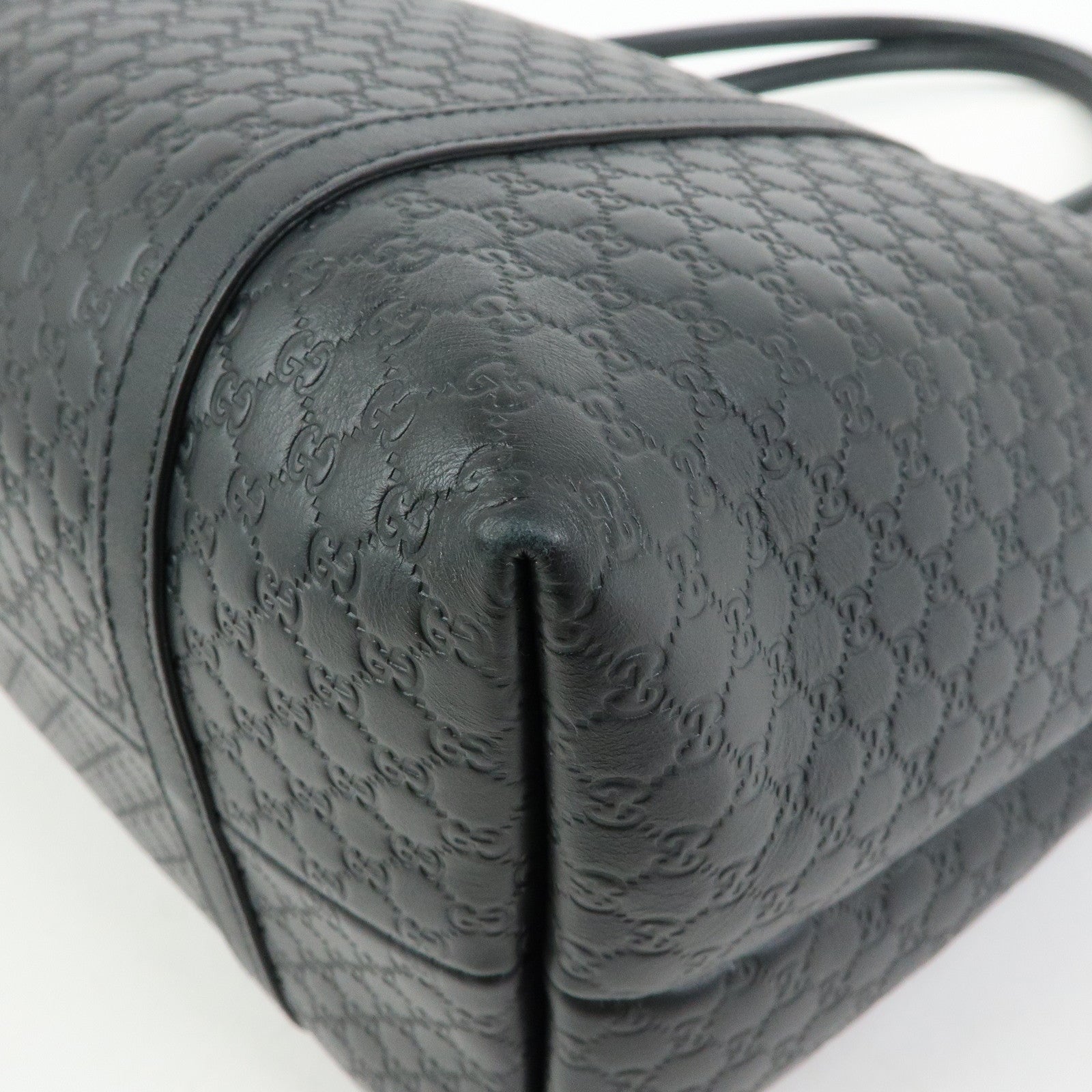 GUCCI Microguccissima Leather Tote Bag Shoulder Bag Black 449647