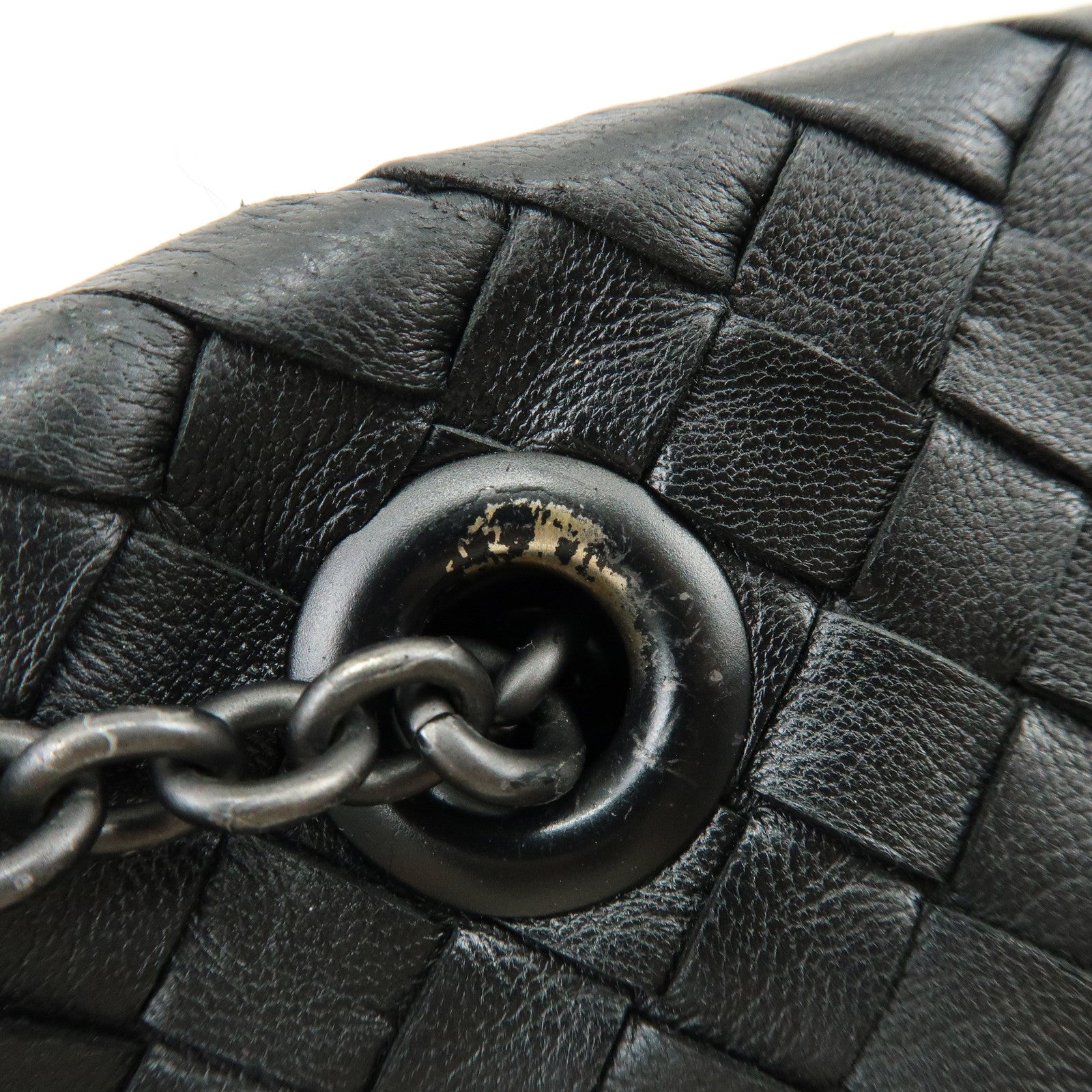 BOTTEGA VENETA Intrecciato Shoulder Bag Hand Bag Black