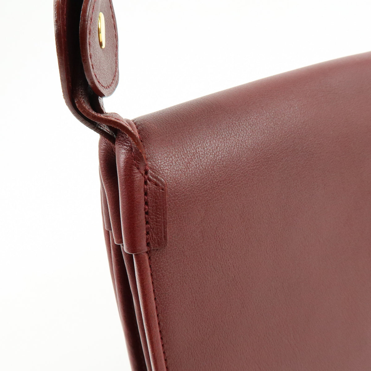 Cartier Must de Cartier Leather Flap Shoulder Bag Bordeaux
