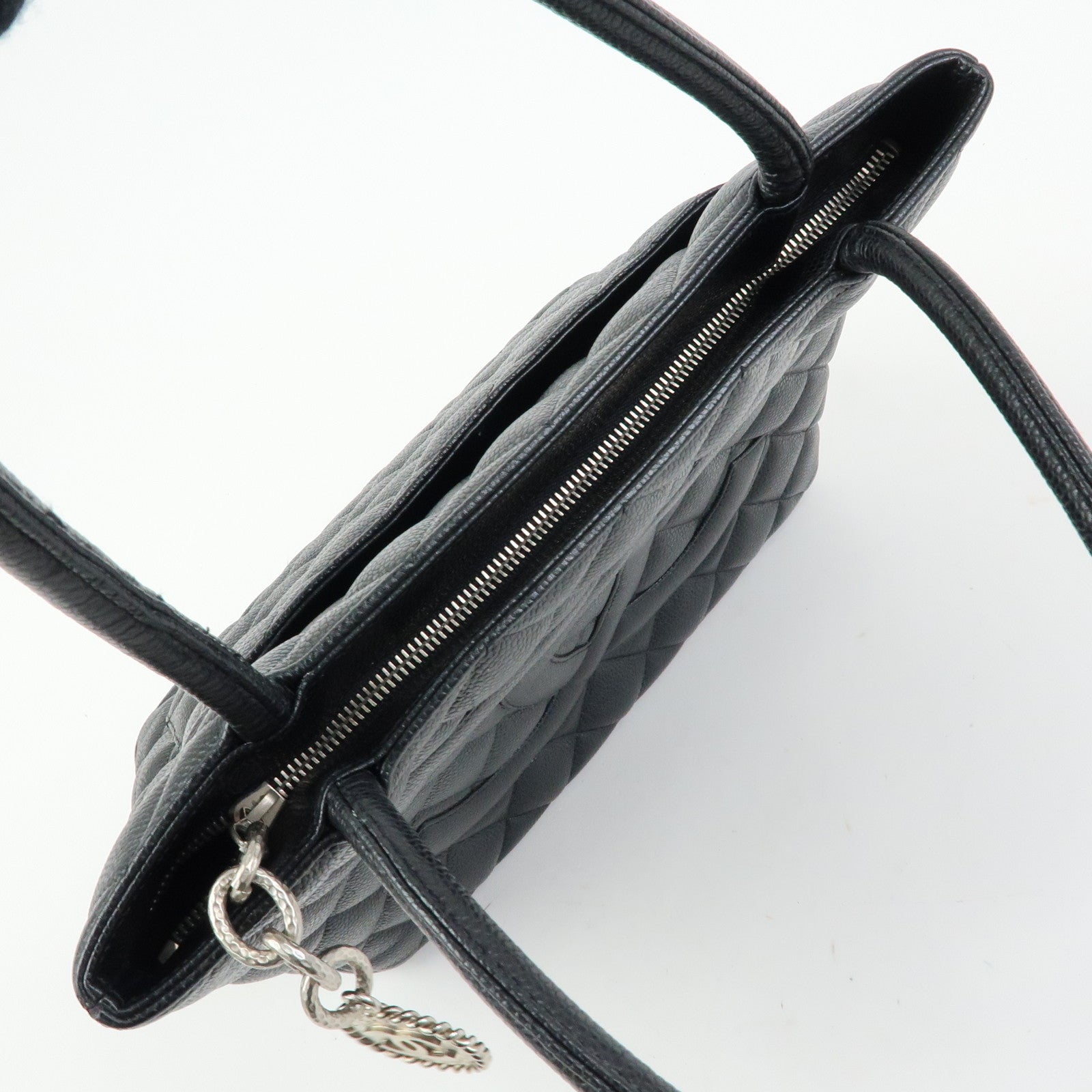 CHANEL Matelasse COCO Mark Medallion Tote Bag Hand Bag Black A01804