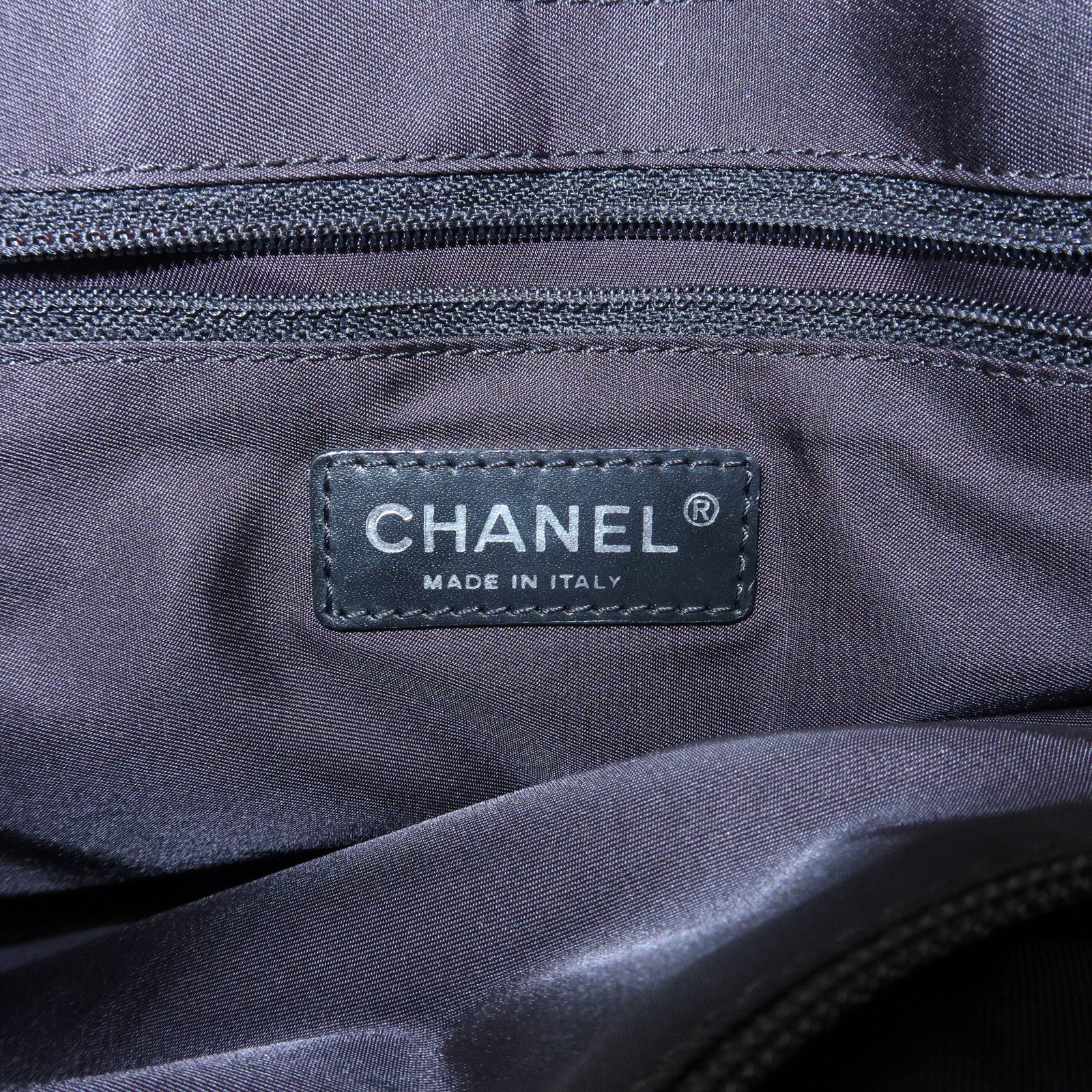 CHANEL New Travel Line Nylon Jacquard Leather Tote PM Dark Brown A20457 Used