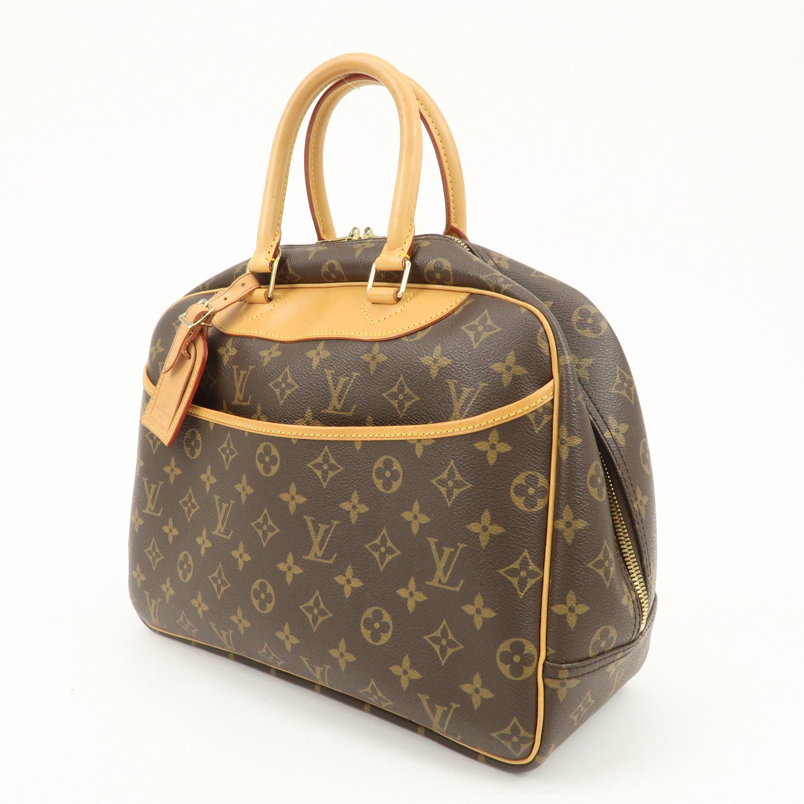 Louis Vuitton Monogram Deauville Hand Bag Brown M47270 Used