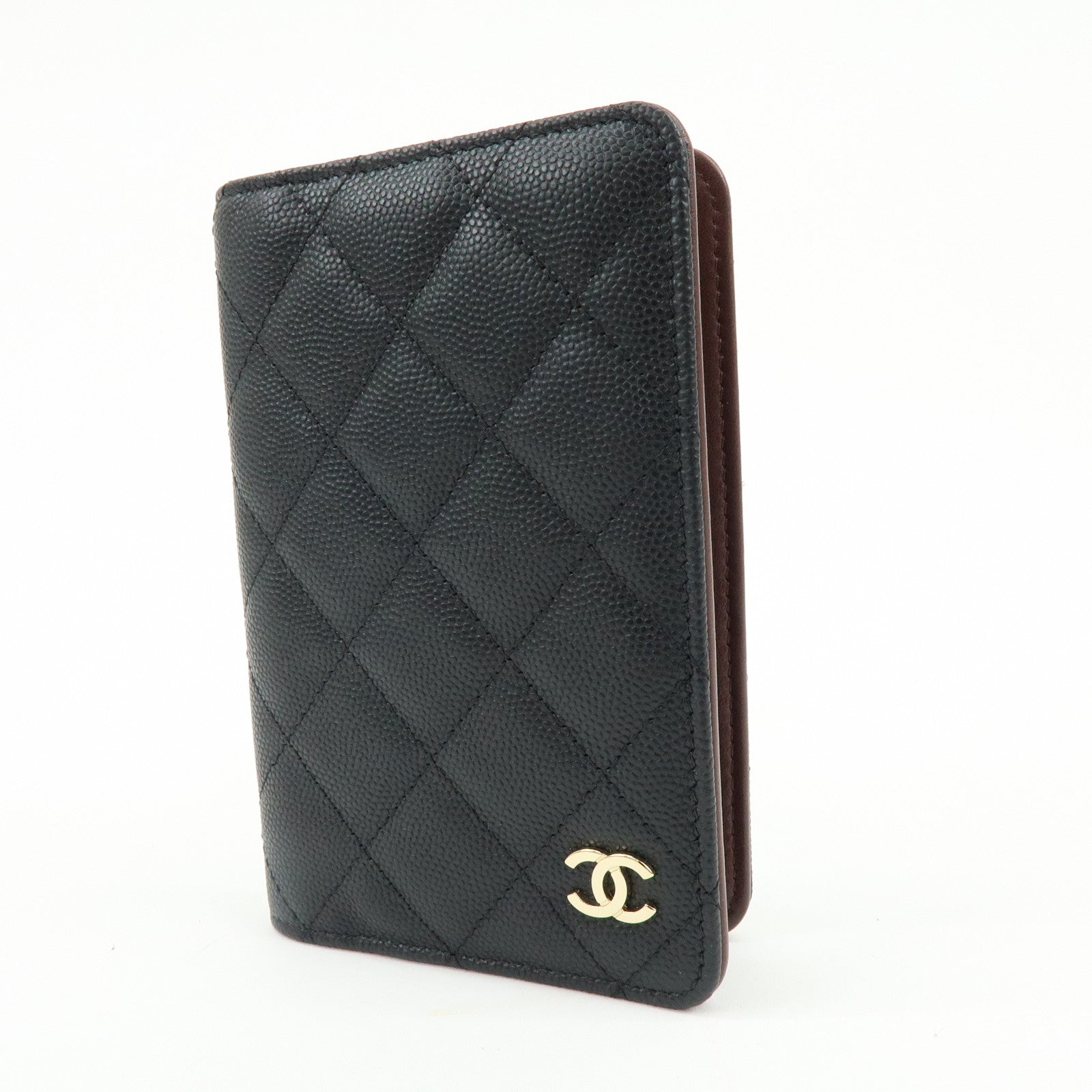 CHANEL COCO Mark Matelasse Caviarskin Agenda Cover Black