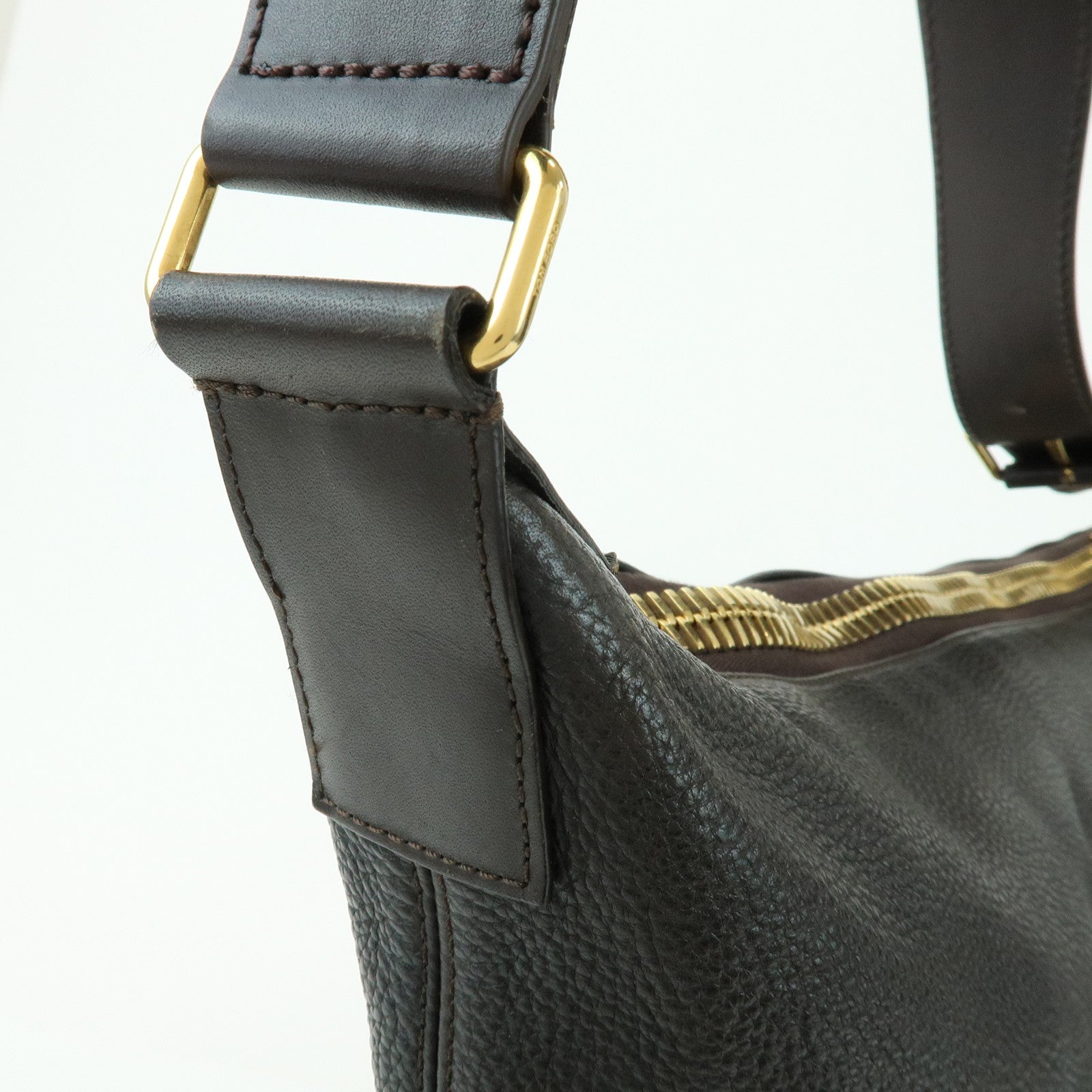 TOM FORD Leather Shoulder Bag Crossbody Bag Black