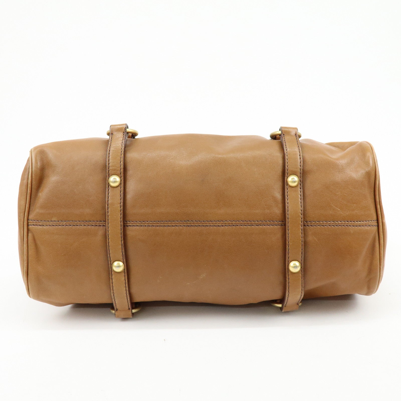 MIU MIU Leaether Ribbon 2Way Bag Hand Bag Shoulder Bag Brown