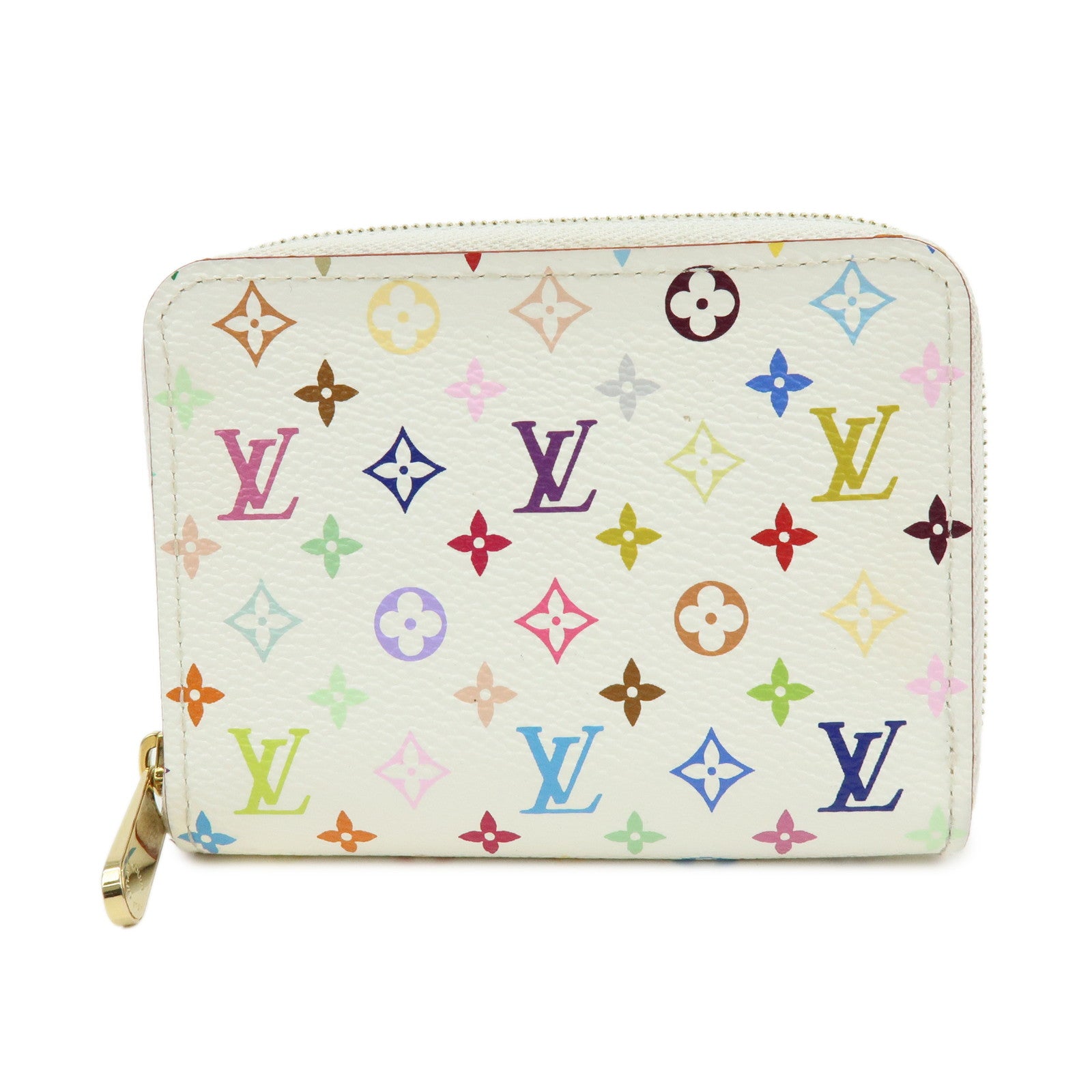 Louis Vuitton Monogram Multicolor Round Zippy Coin Purse Blanc M93741