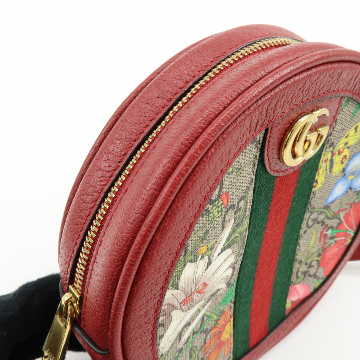 GUCCI Ophidia Sherry Flora GG Supreme Leather Backpack Red Beige 598661