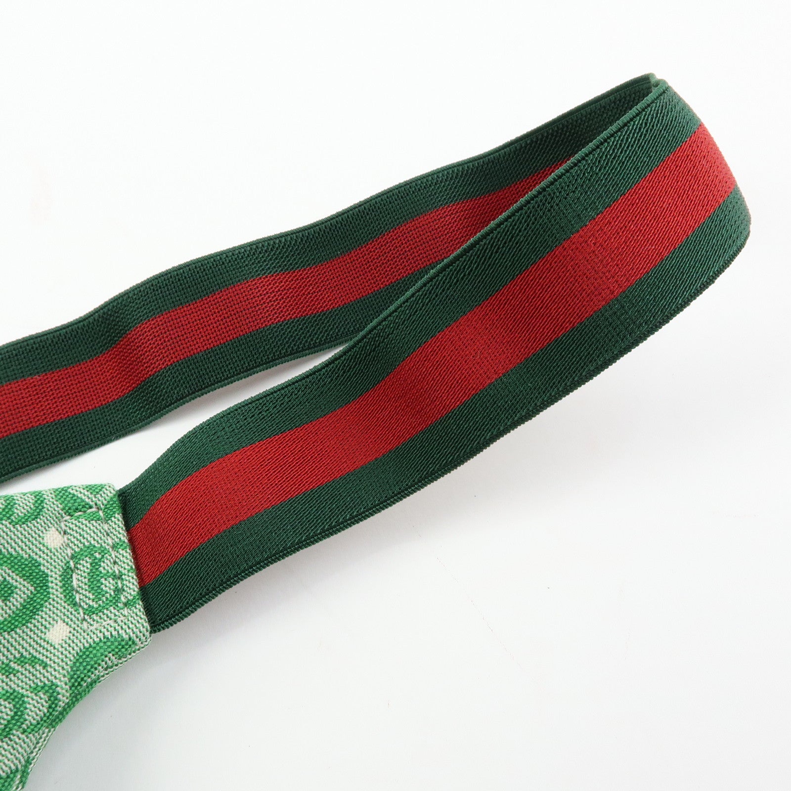 GUCCI Children's Sherry Canvas Leather Body Bag Waist Bag Green 502095