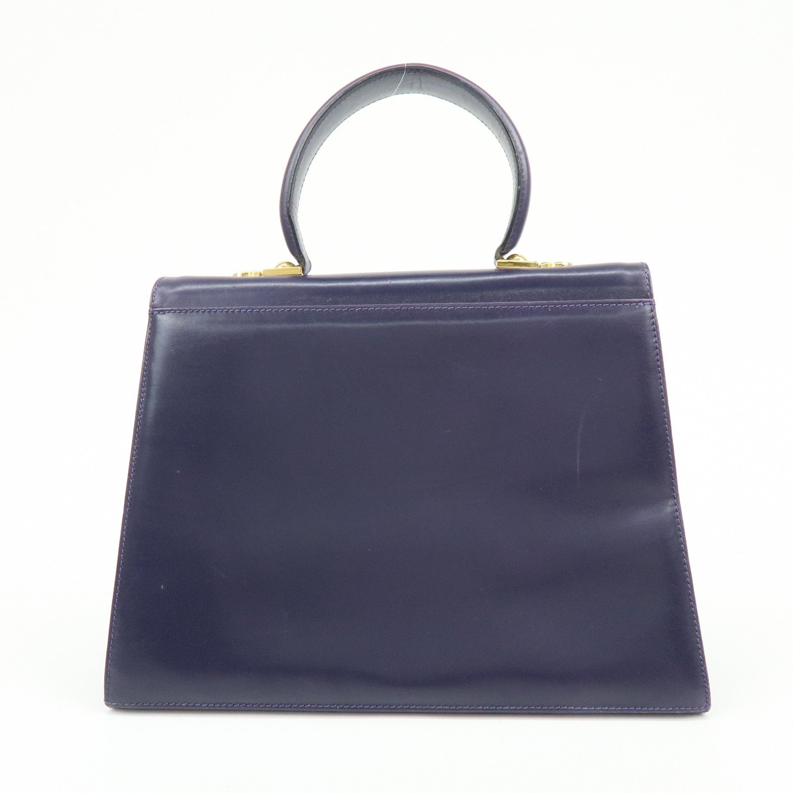 Ferragamo Gancini Leather 2Way Bag Hand Bag Shoulder Bag Purple