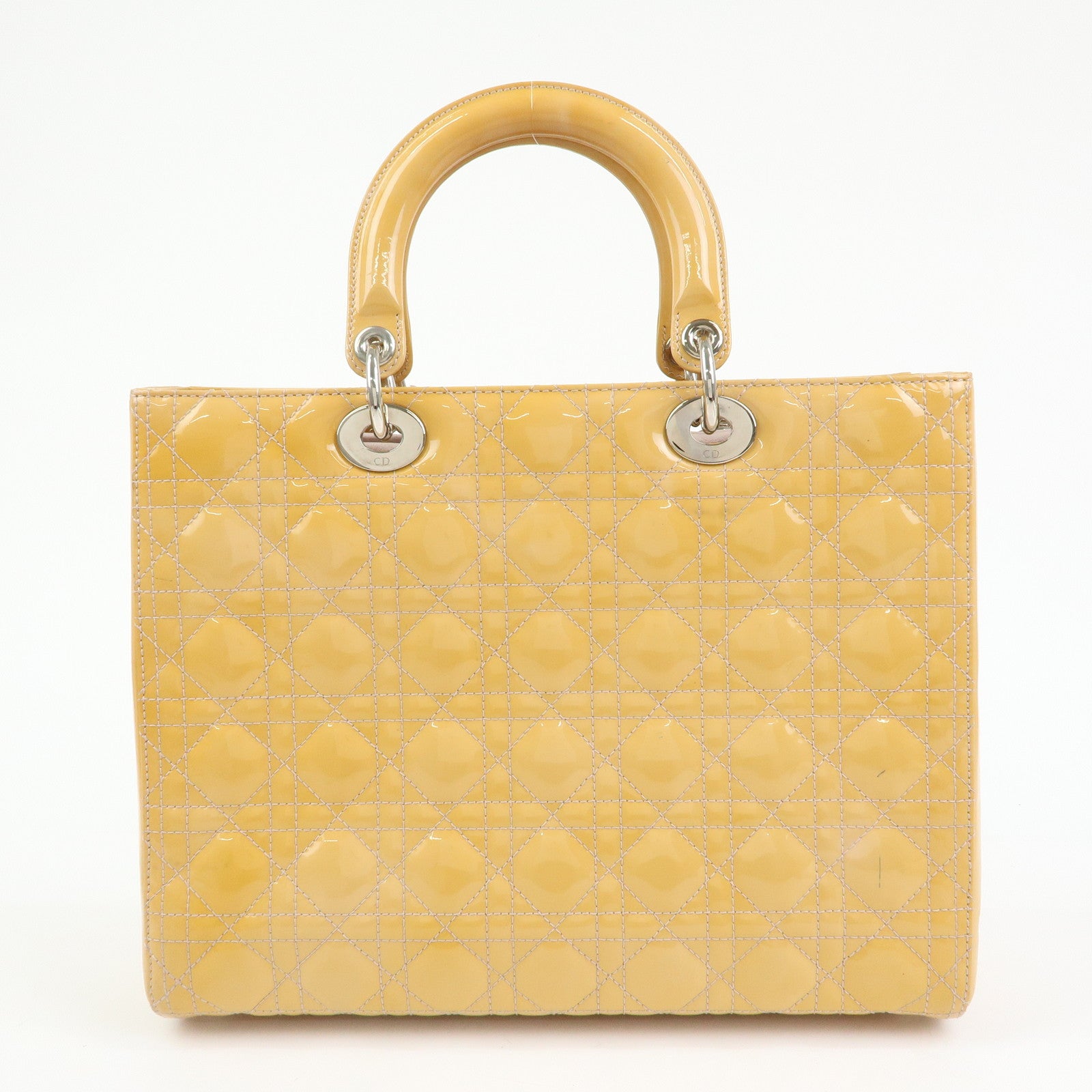 Christian Dior Lady Dior Cannage Patent Leather 2Way Hand Shoulder Bag