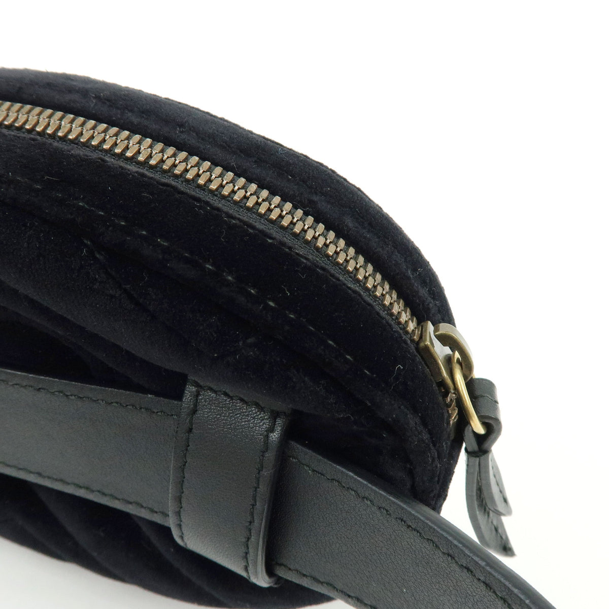 GUCCI GG Marmont Double G Velvet Leather Waist Bag Body Bag 476434