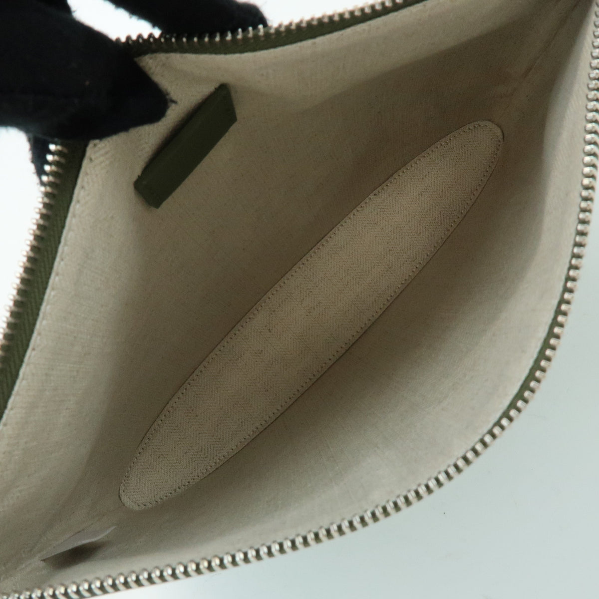 LOEWE Oblong Pouch Leather Clutch Bag Green