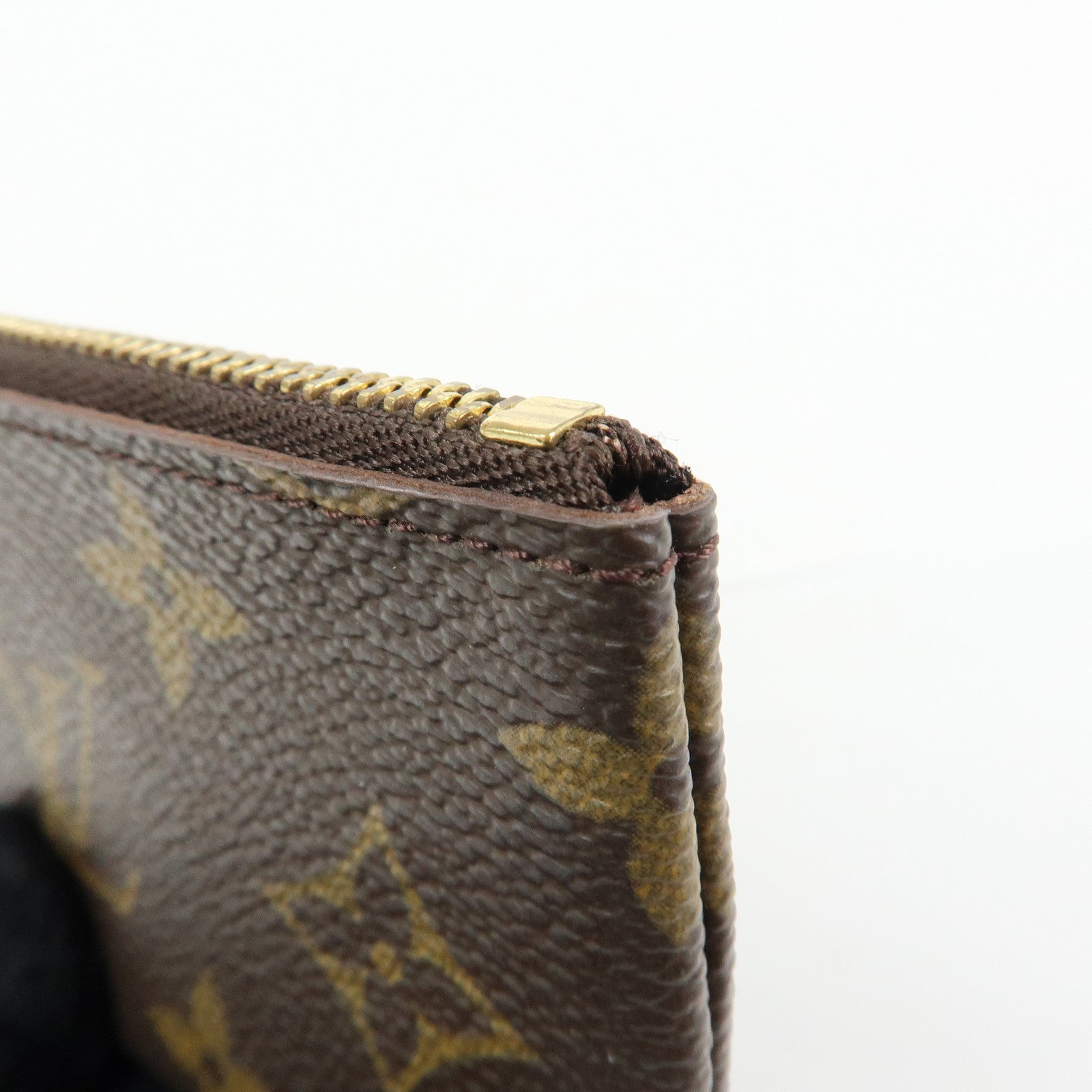 Louis Vuitton Monogram Pochette Cles Coin Case Key Case Brown M62650