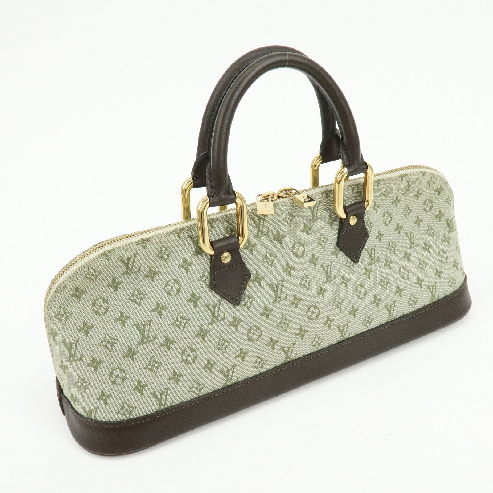 Louis Vuitton Monogram Mini Alma Long Hand Bag Khaki M92206