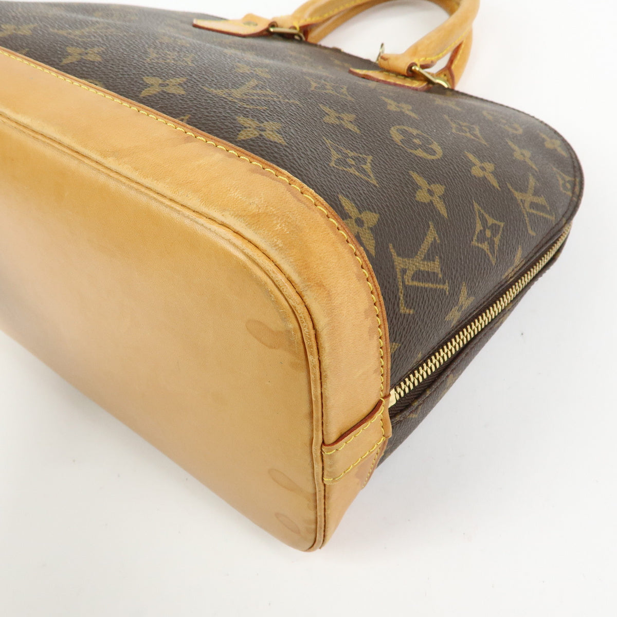 Louis Vuitton Monogram Alma PM Canvas Leather Hand Bag Brown M51130