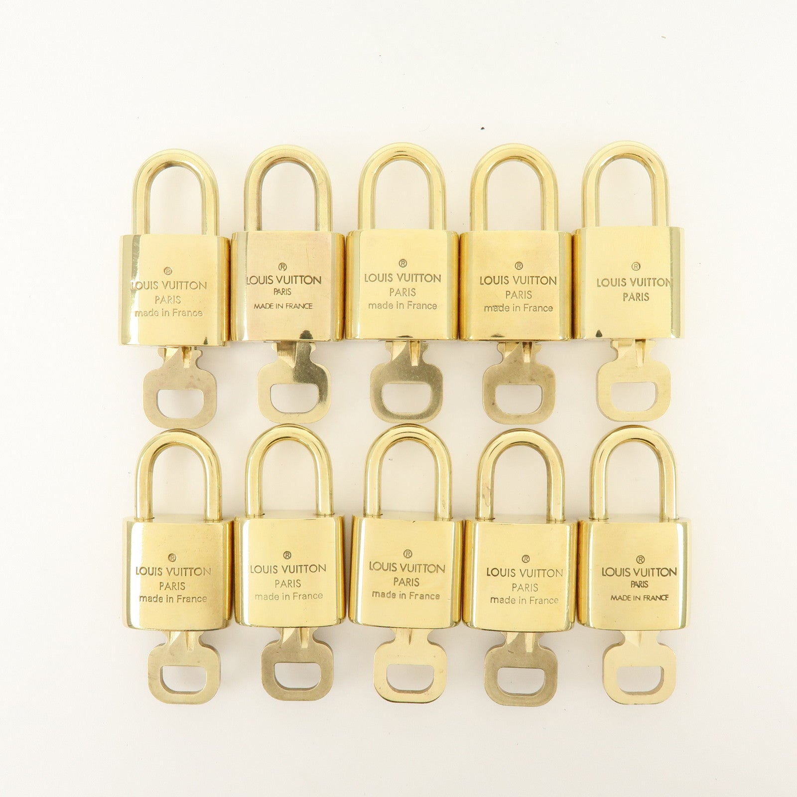 Louis Vuitton Lot of 10 Lock & Key Cadena Key Lock Gold
