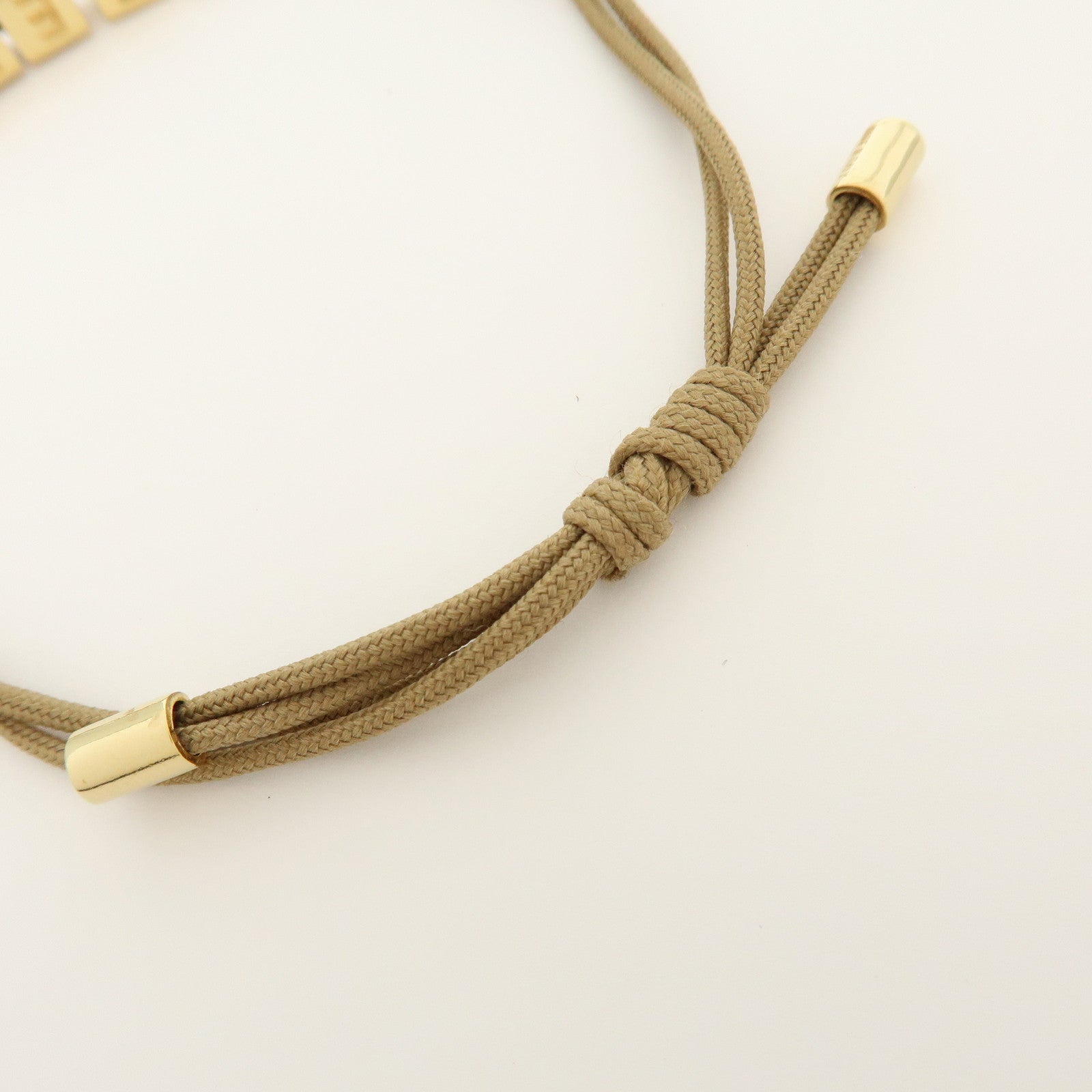FENDI Logo Cube Graffiti Metal Bracelet Gold Brown